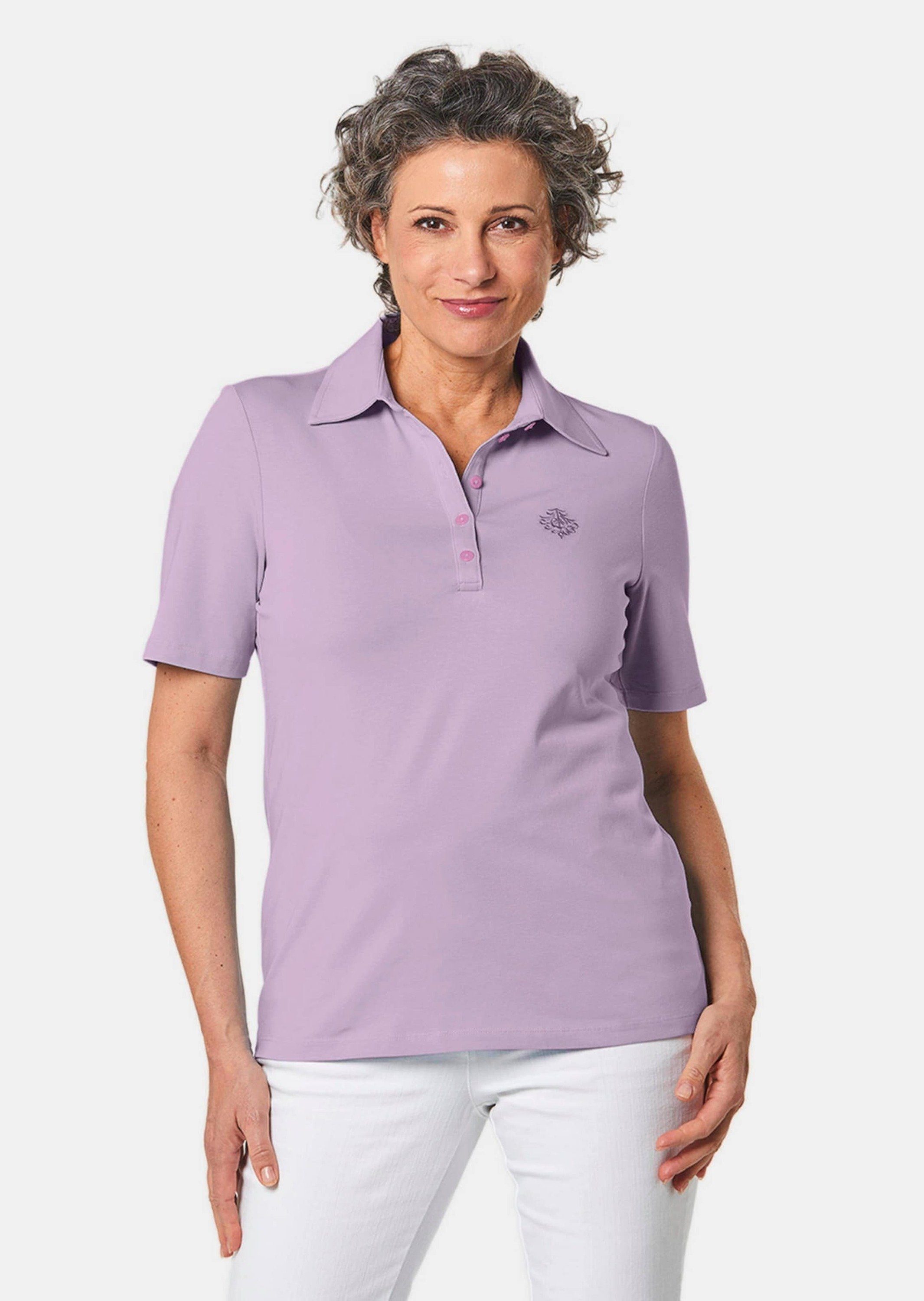 Stretchbequemes Poloshirt Poloshirt flieder GOLDNER