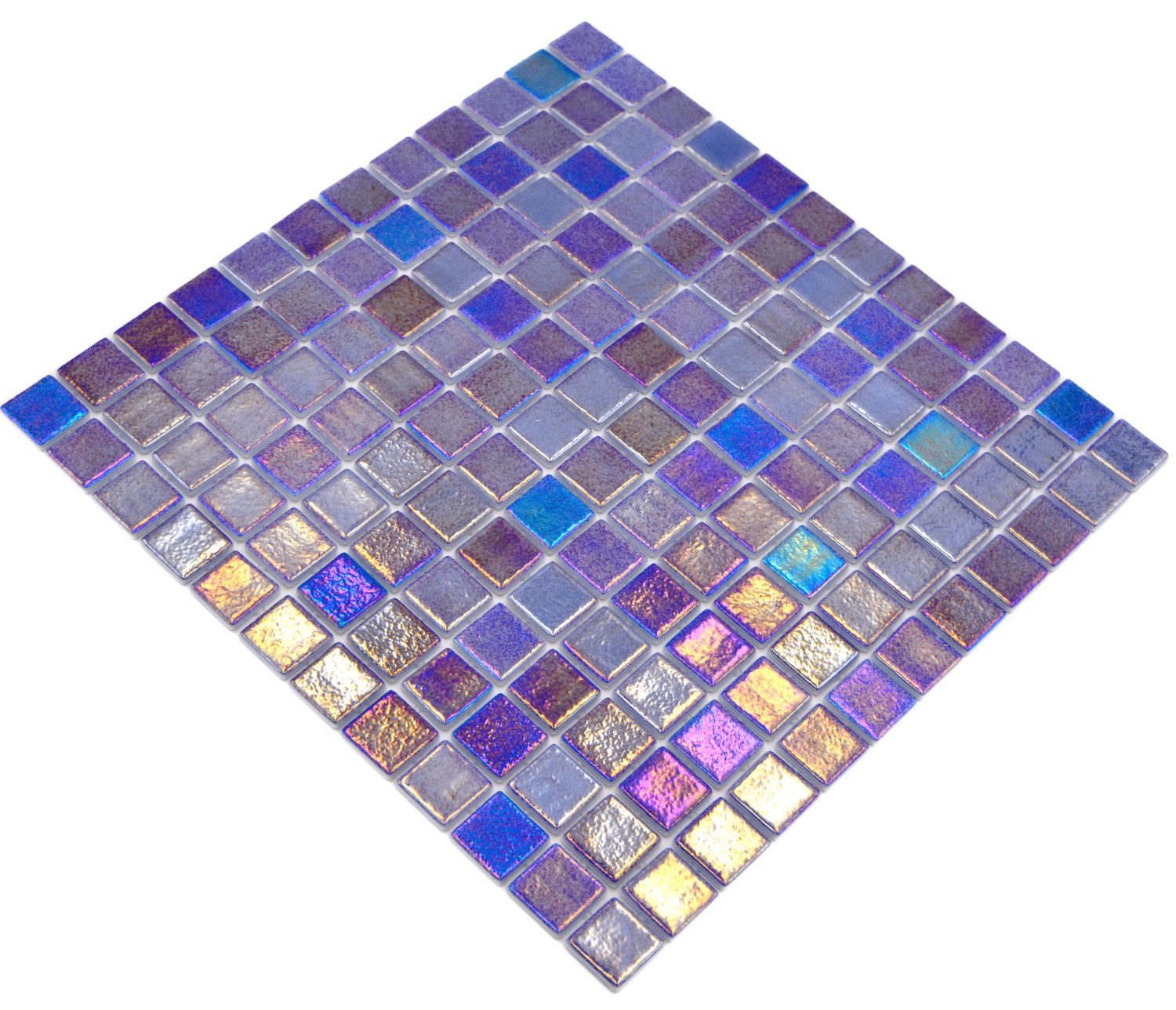 Mosani Mosaikfliesen Schwimmbadmosaik Poolmosaik Glasmosaik blau lila mehrfarbig irisierend