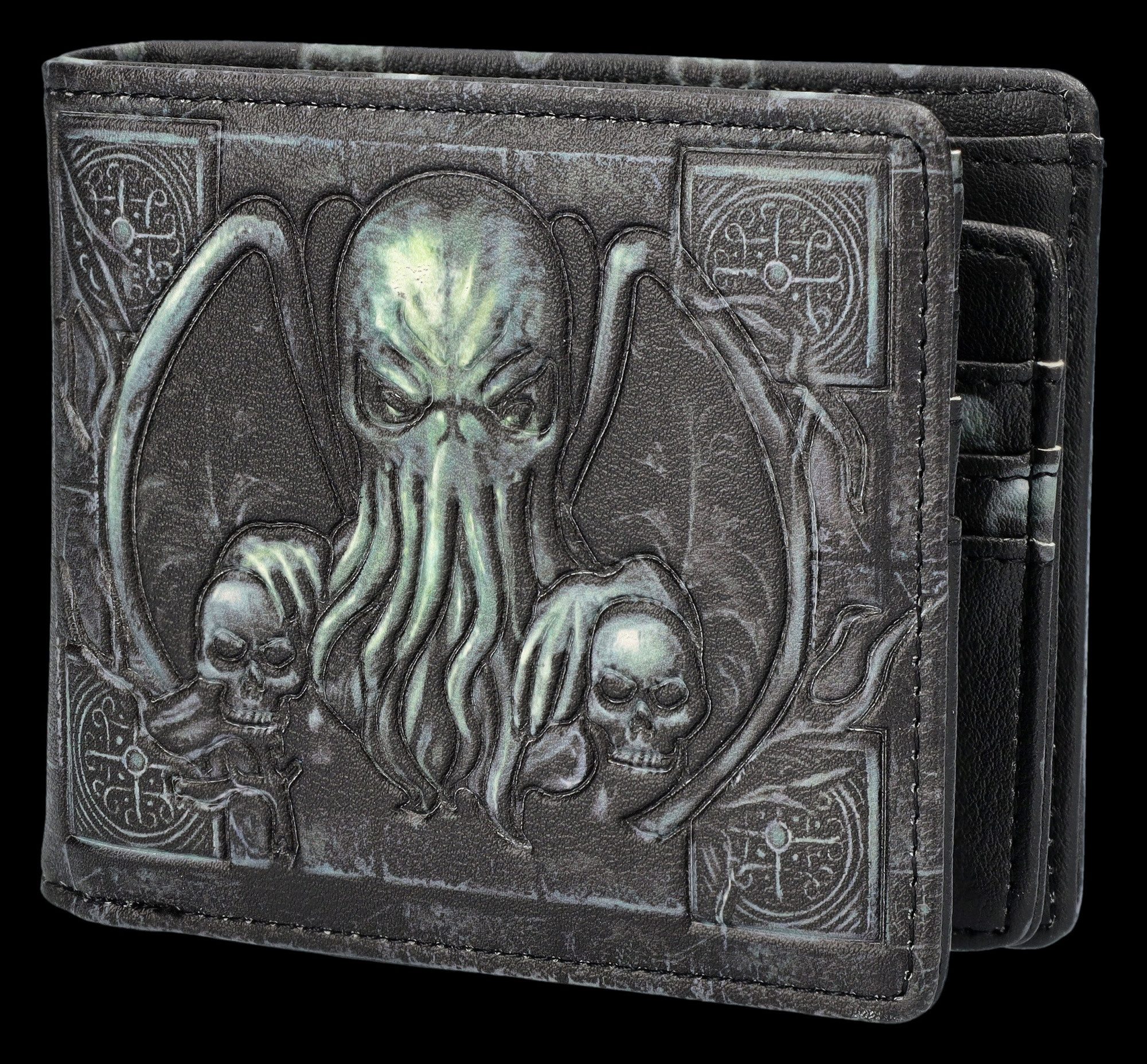 Figuren Shop GmbH Geldbörse Cthulhu Portemonnaie – Dunkles Kunstleder Gothic Geldbeutel 9,5 cm