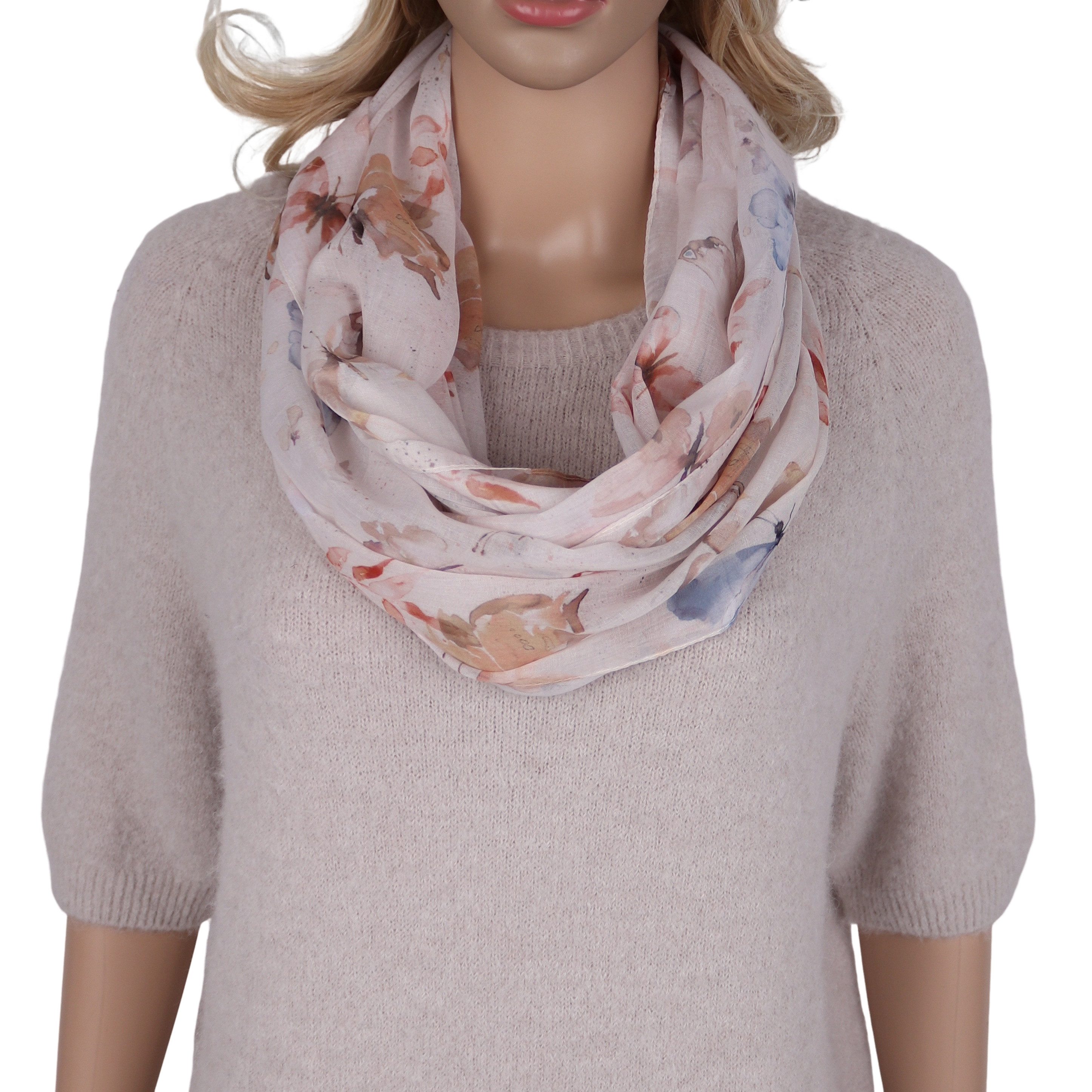 MIRROSI Loop Damen Schal mit Tollem Muster Weich aus 100% Viskose, Schlauch günstig online kaufen