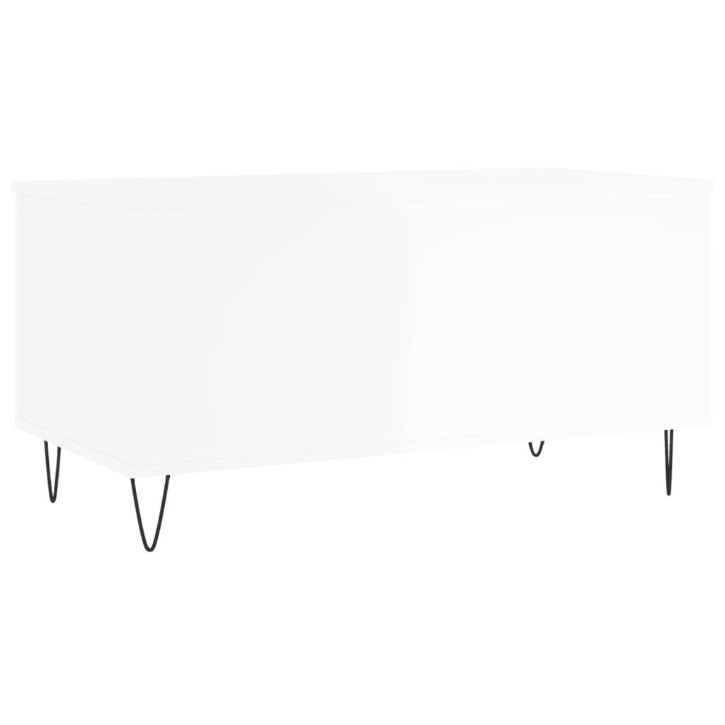 Hochglanz-Weiß Hochglanz-Weiß vidaXL cm (1-St) Couchtisch 90x44,5x45 Couchtisch Holzwerkstoff | Hochglanz-Weiß