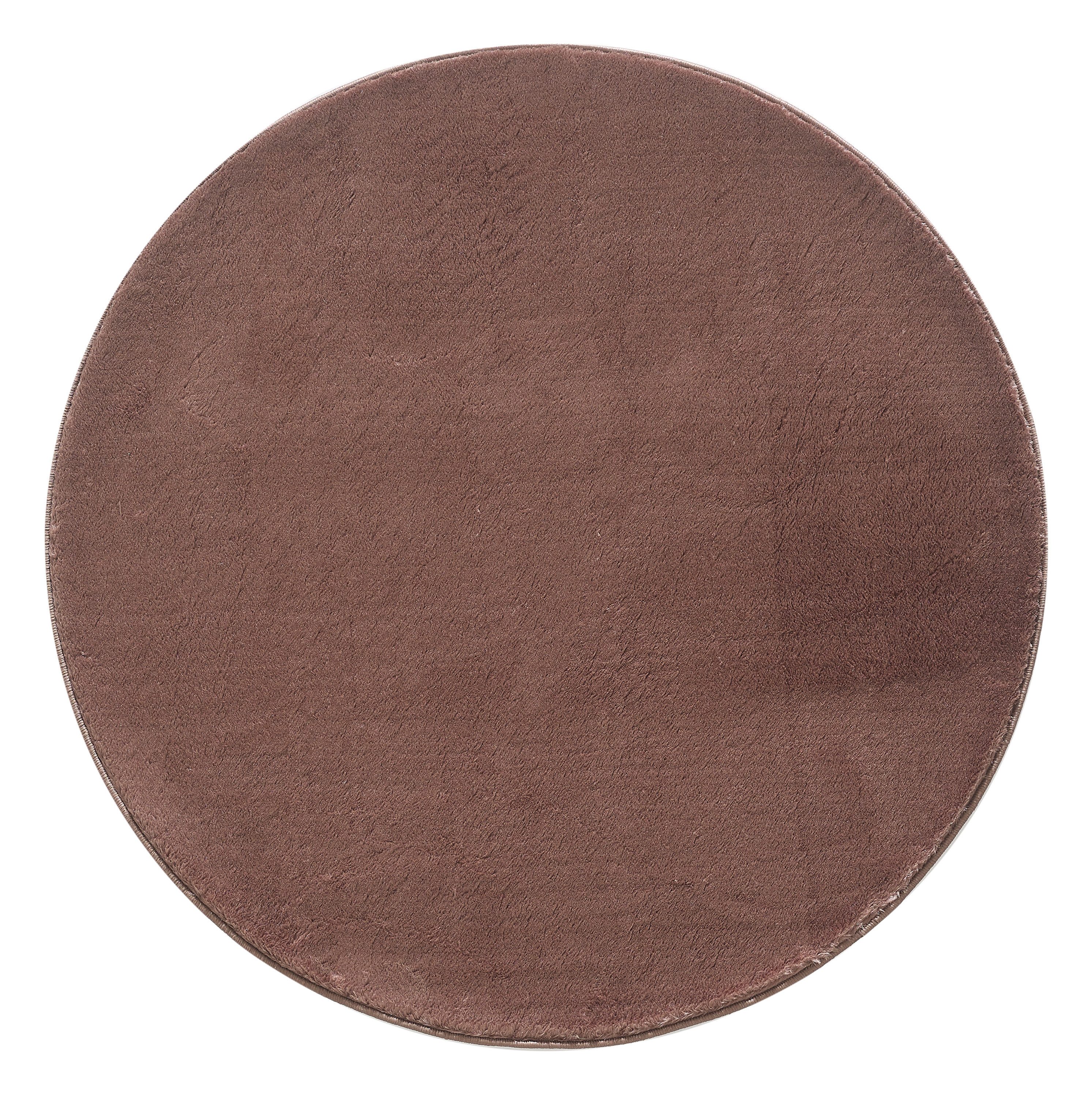 Carpettex Hochflor-Teppich Unicolor - Einfarbig, Rund, Höhe: 25 mm, Teppich Rund Shaggy Wohnzimmer Einfarbig Plüsch Versch. Größen Farben