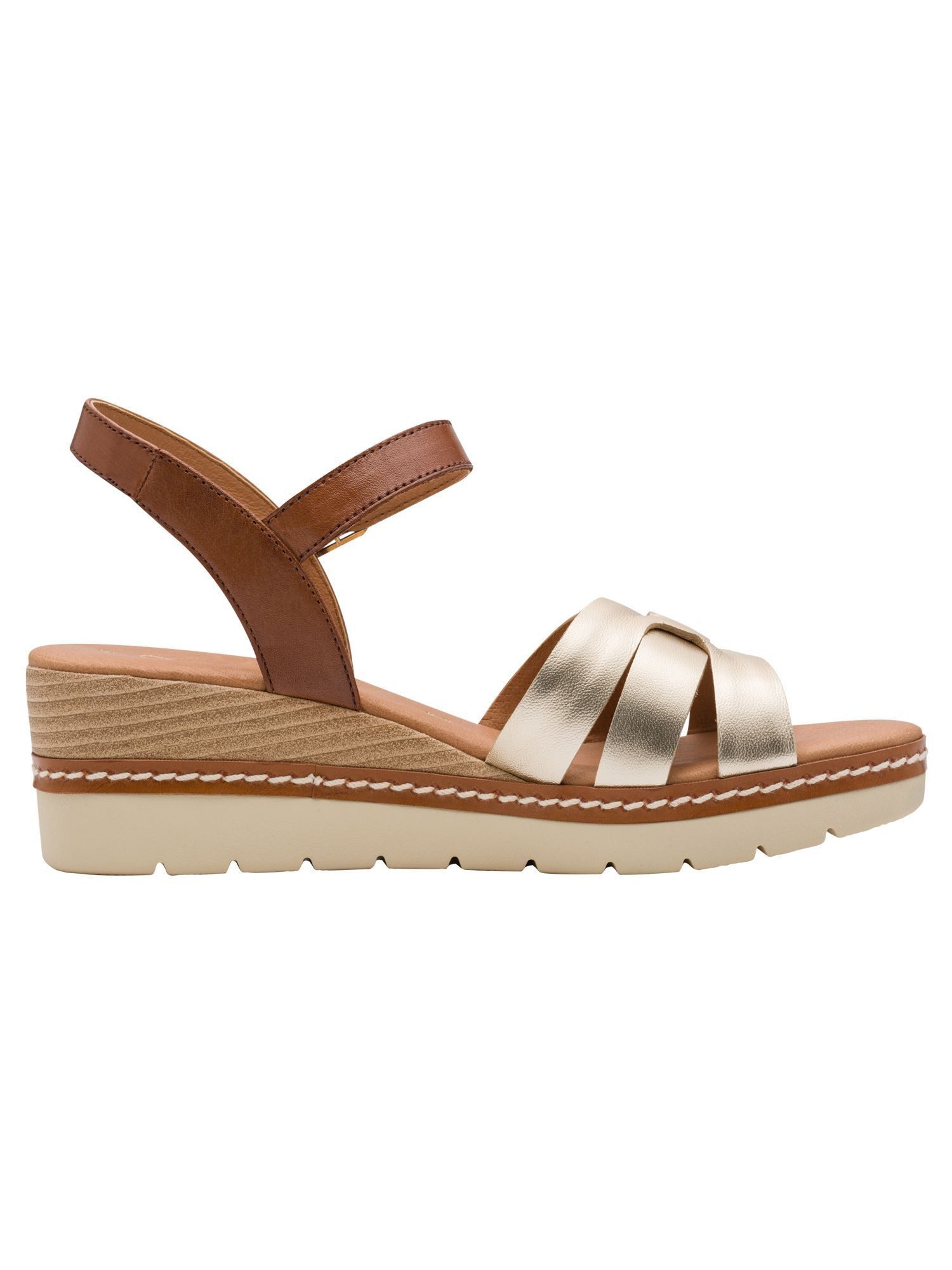 MARCO TOZZI FEEL, MT Soft Lining aus Leder Keilabsatz Sandalette FEEL