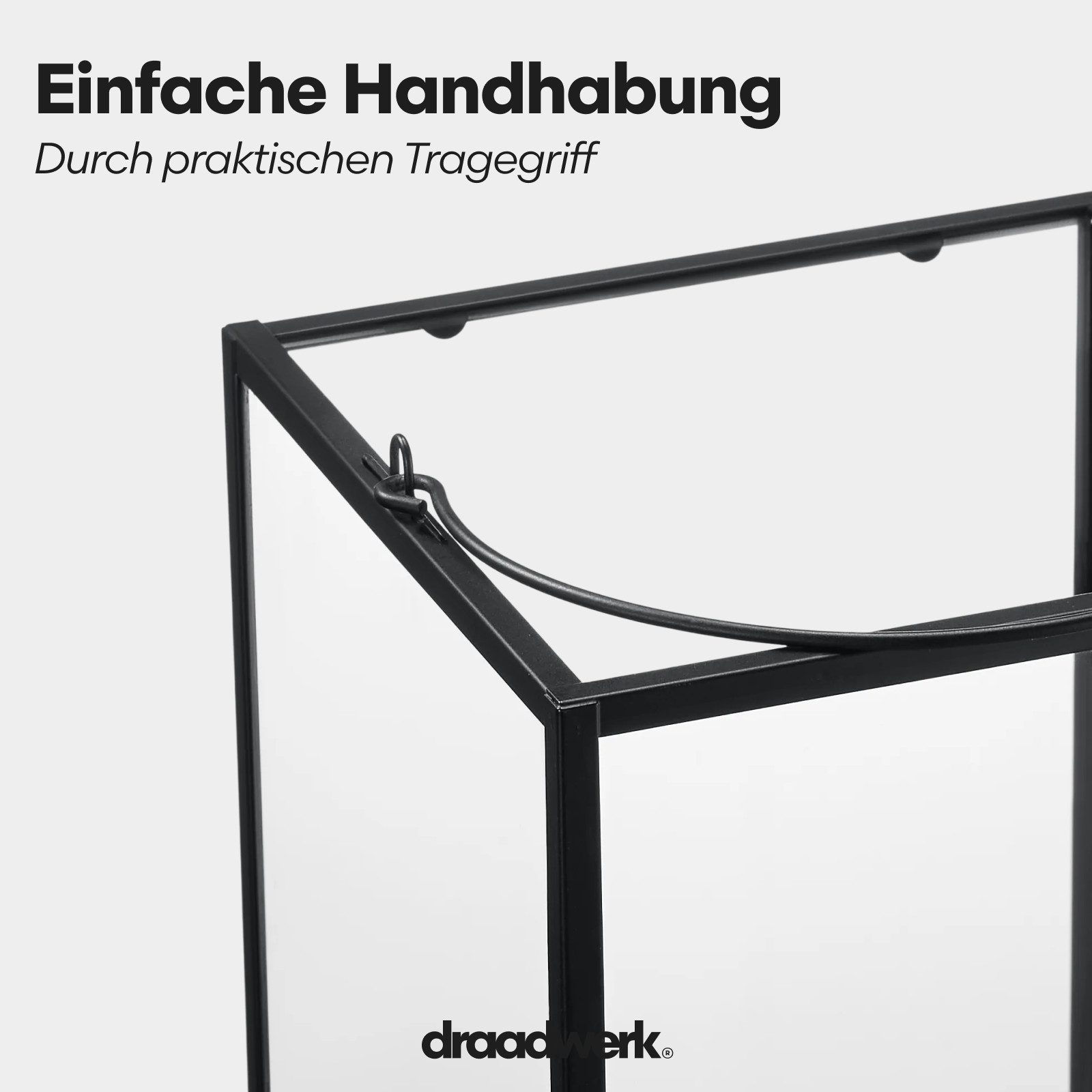 draadwerk® Kerzenlaterne Einfaches Laternen 2er Set Glas/Metall – Bild 4 von 4