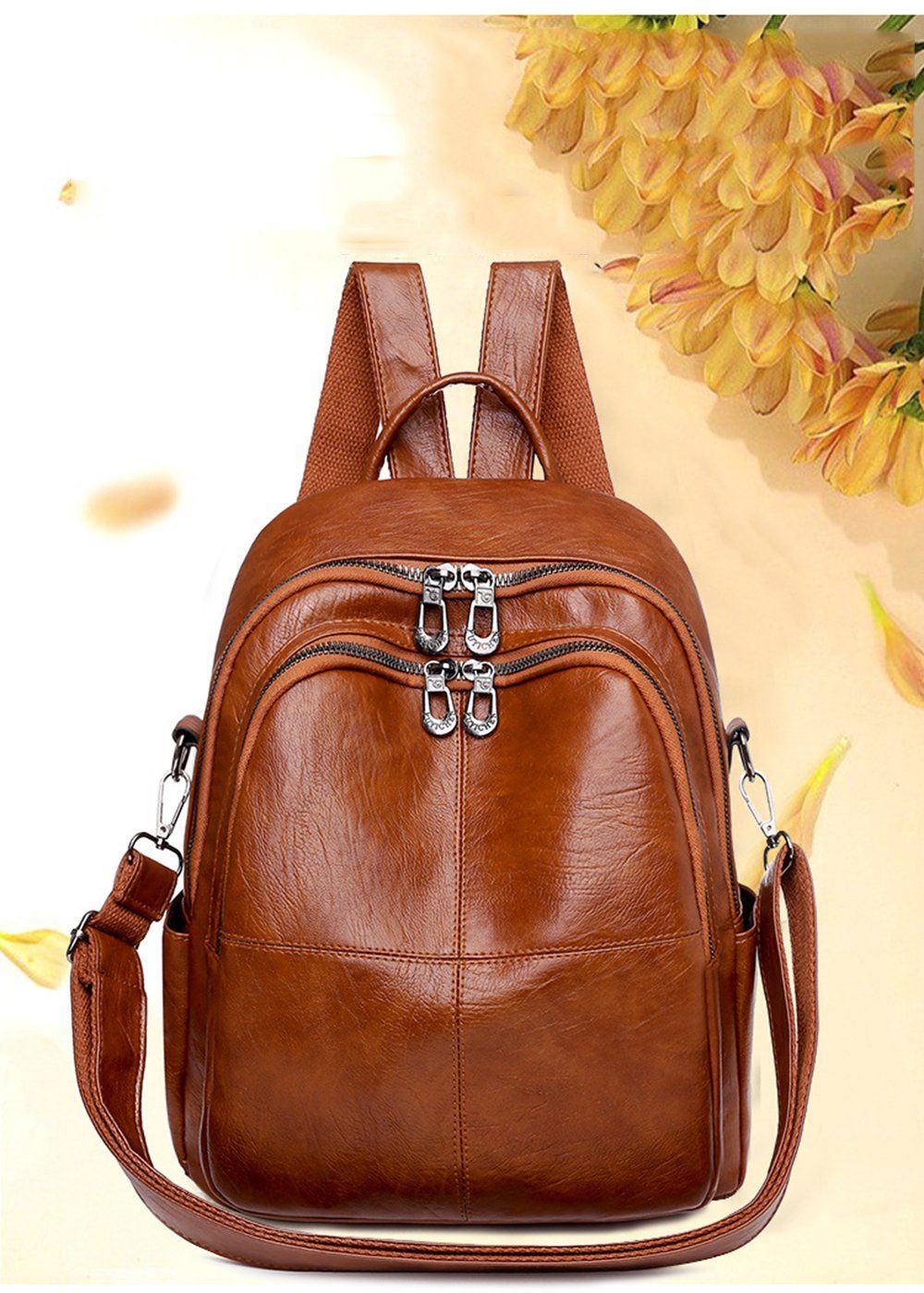 Leway Daypack »Mini Rucksack Damen Klein Echtes Leder Rucksäcke Mode Uni  Daypack Schultertasche«