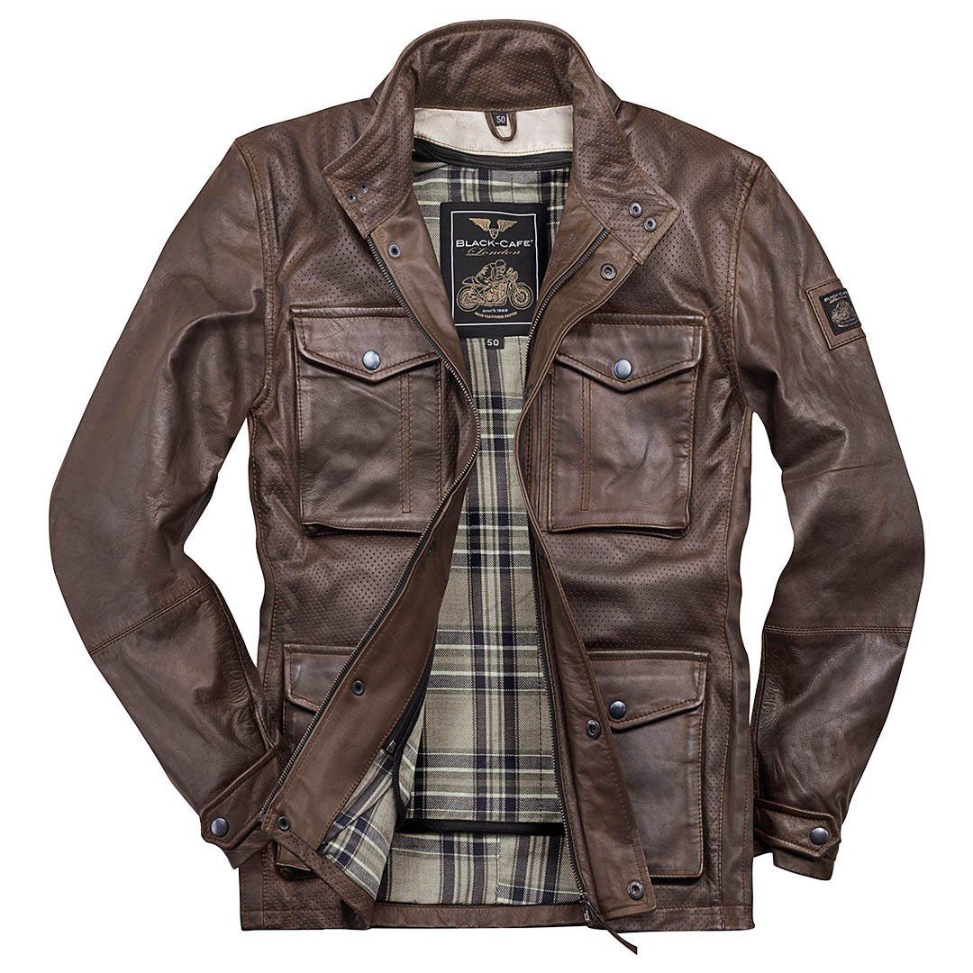 Black-Cafe London Motorradjacke Manhattan Lederjacke herausnehmbares günstig online kaufen