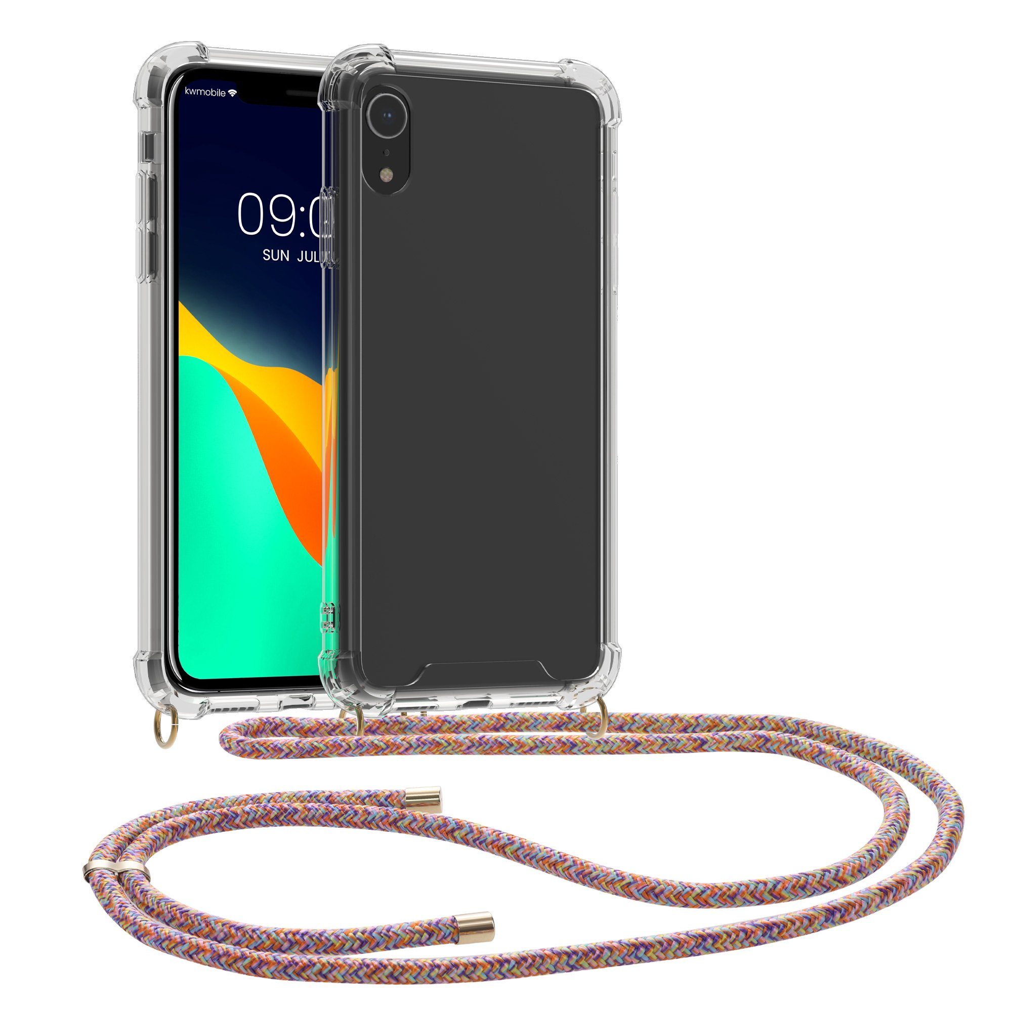 kwmobile Etui Necklace Case für Apple iPhone XR, Hülle Silikon mit Handykette - Band Handyhülle