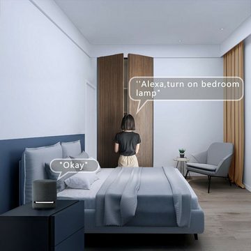 JDONG LED Deckenleuchte Wlan Deckenlampe Kompatibel mit Alexa und Google Home, RGB, Farbwechse, Einstellbar, 3000k-6500K, Lampe mit Nachtlichtfunktion Timer, für Schlafzimmer Büro Wohnzimmer