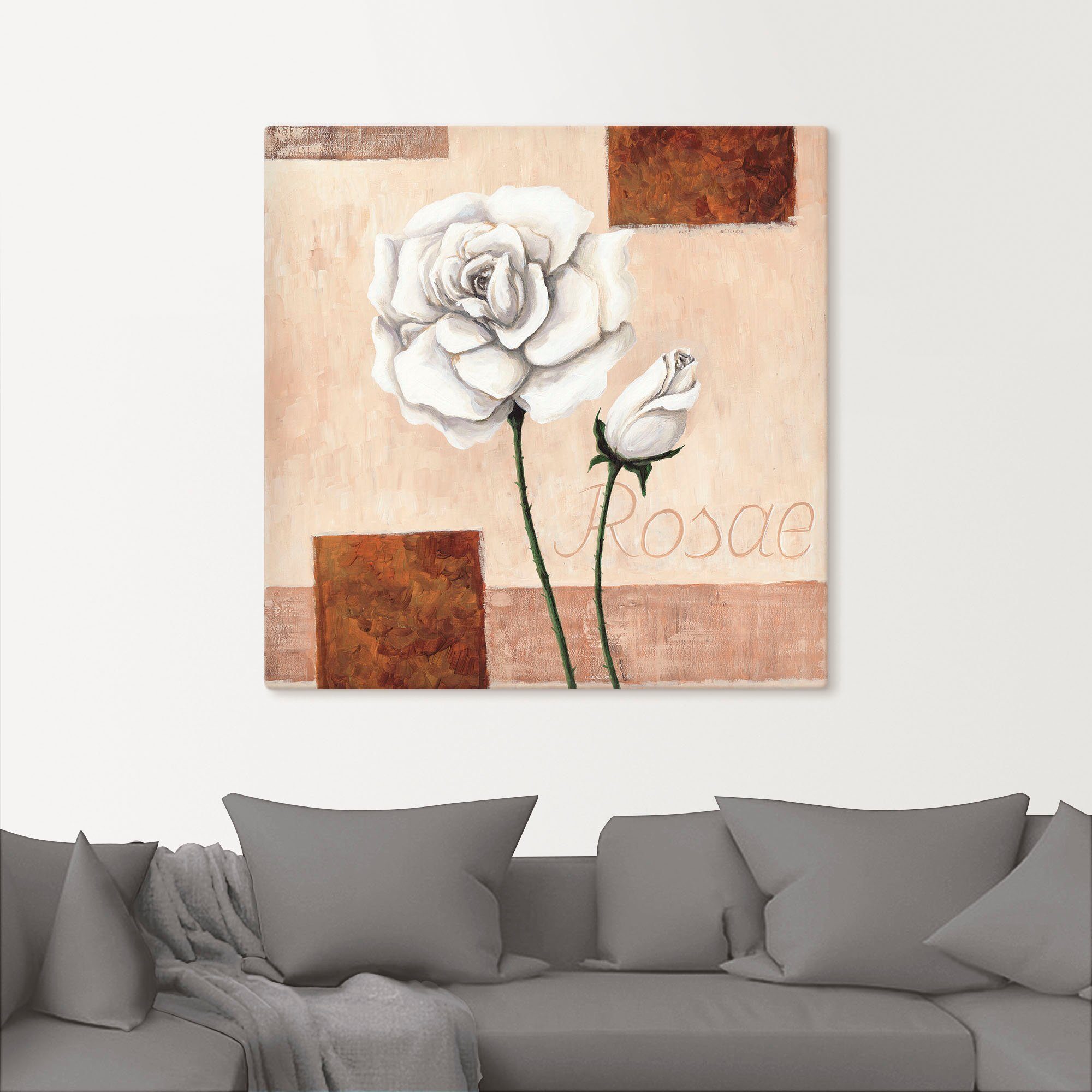 Artland Wandbild (1 - als Poster Blumenbilder versch. St), in Rosen, Größen Alubild, Rosae oder Wandaufkleber Leinwandbild