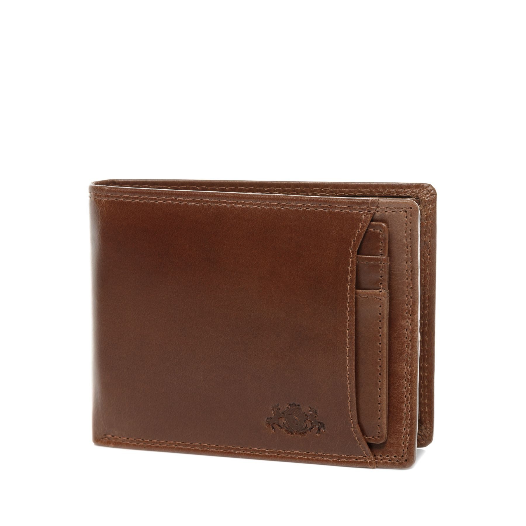 SID & VAIN Geldbörse echt Leder Geldbeutel groß hell-braun, Portemonnaie Echtleder für Herren, Wallet, Brieftasche hellbraun