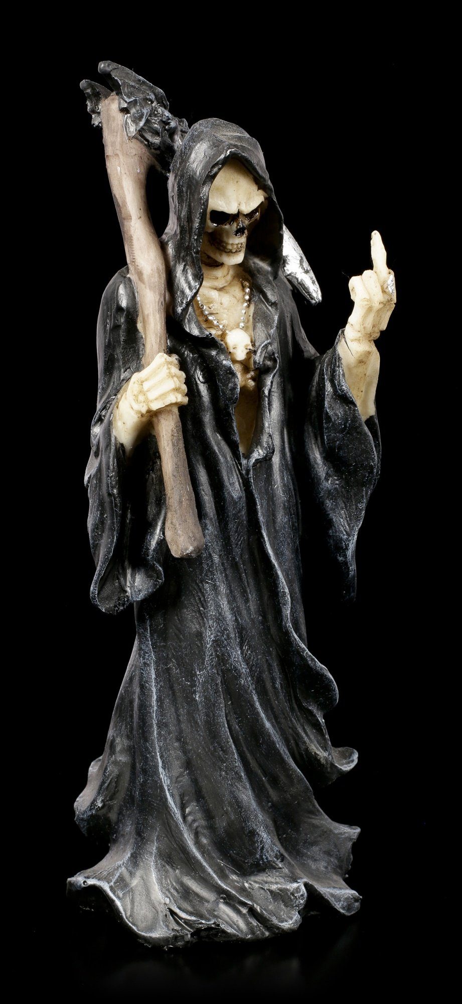 Figuren Shop GmbH Dekofigur Reaper Figur zeigt Mittelfinger - Death Wish - Gothic Deko
