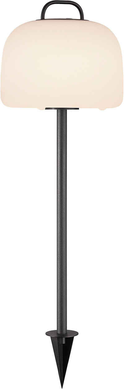 Nordlux Dekolicht Kettle, Dimmer, Dimmfunktion, USB-Anschluss mit Ladefunktion, LED fest integriert, Warmweiß, Erdspieß Metall, + LED, Batterie, integrierter Dimmer, Außen und Innen