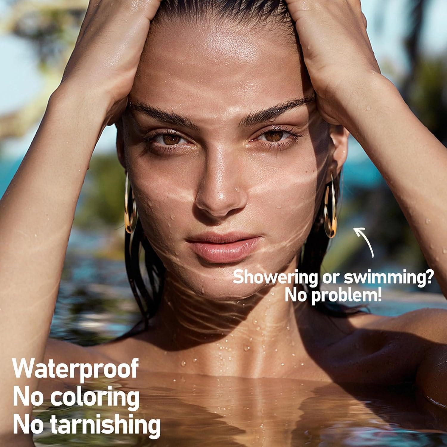 LuxusKollektion Schmuckset Ohrringe Creolen Edelstahl Damen 18 Karat Gold O günstig online kaufen