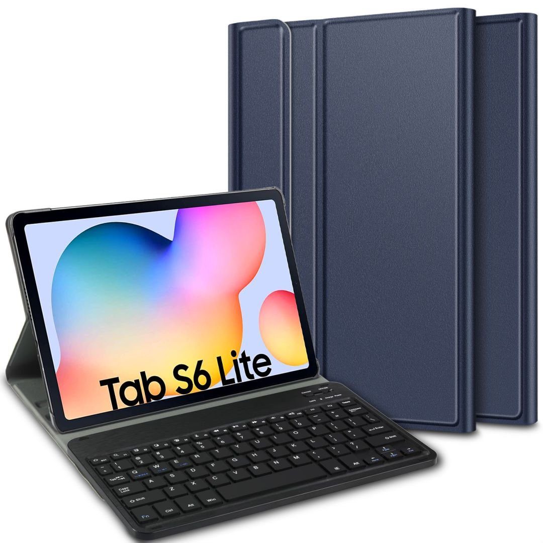 IVSO Tastatur Hülle für Samsung Galaxy Tab S6 Lite 10.4 Zoll 2022/2020  Tablet-Tastatur (Deutsche QWERTZ Layout, Tastatur Magnetische Kabelloser)