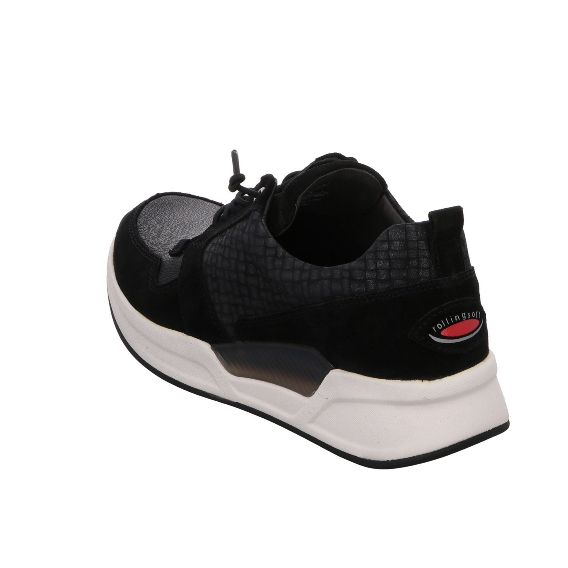 Gabor 87 Sneaker / Schuhe schwarz Lederkombination Rollingsoft Sneaker Schnürschuh Damen