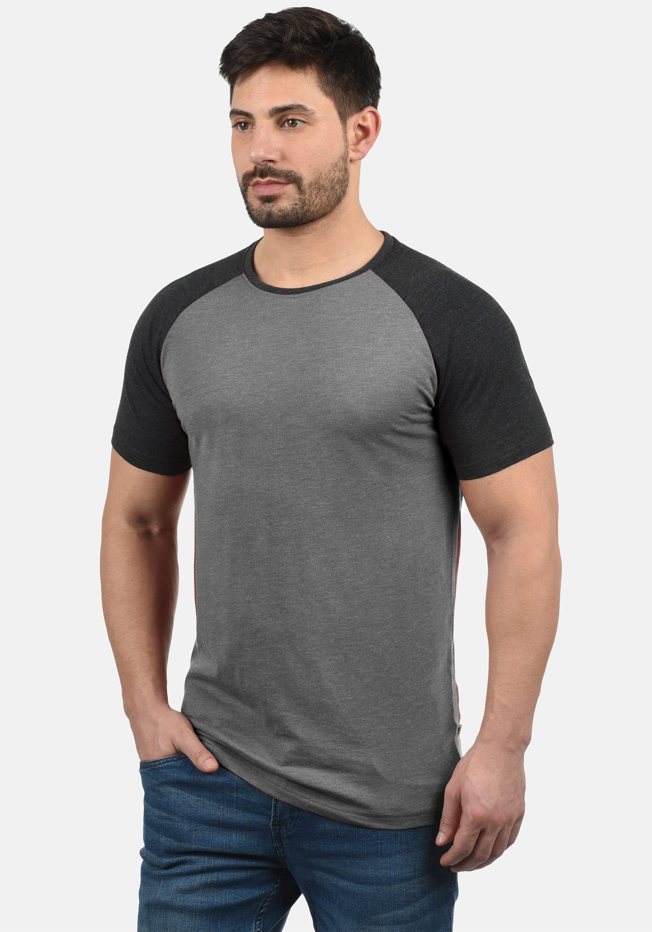 !Solid Rundhalsshirt SDBastian Kurzarmshirt im Baseball-Look günstig online kaufen