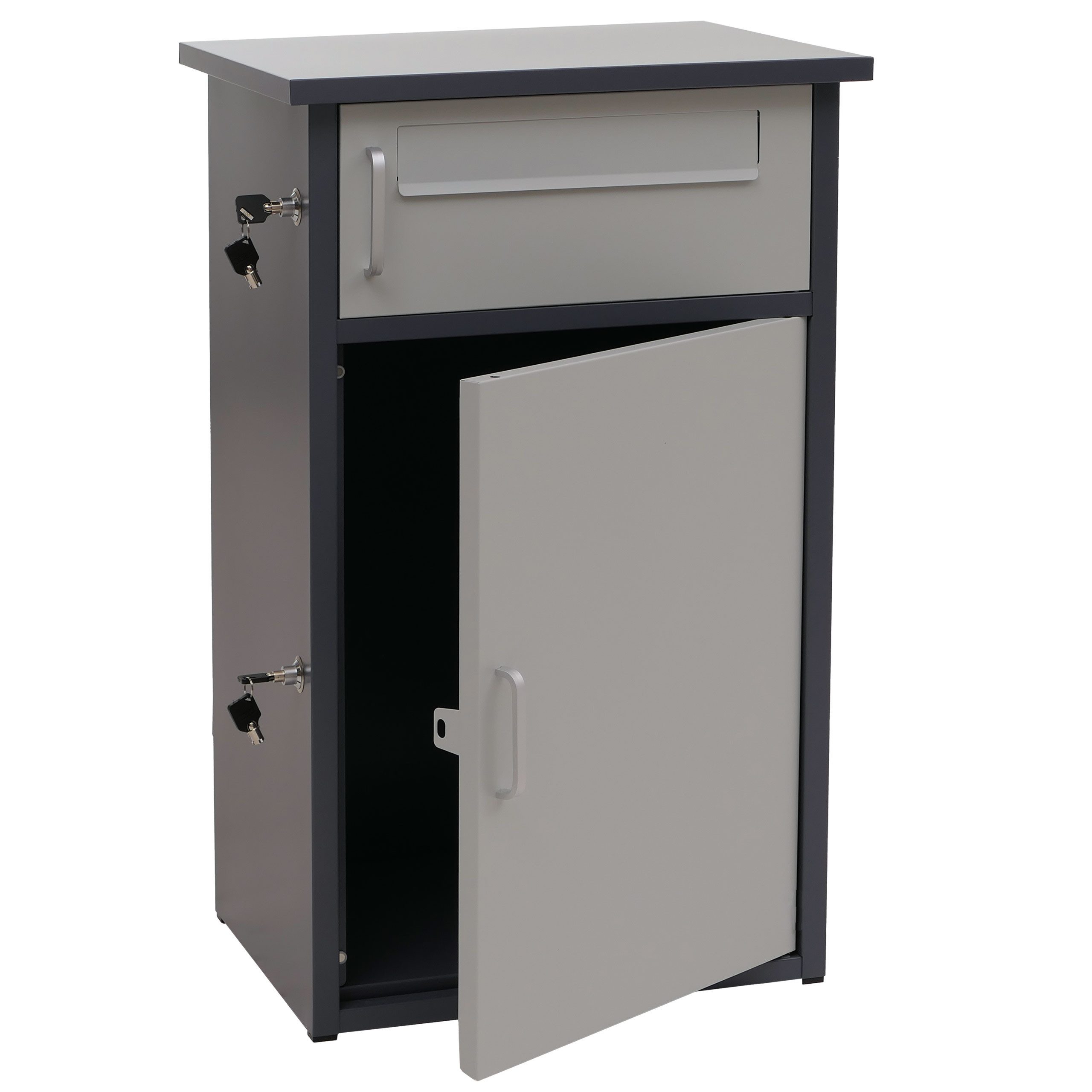 MCW Paketbriefkasten MCW-O51-2 (1-St), Zwei getrennte Fächer für Briefe und Pakete