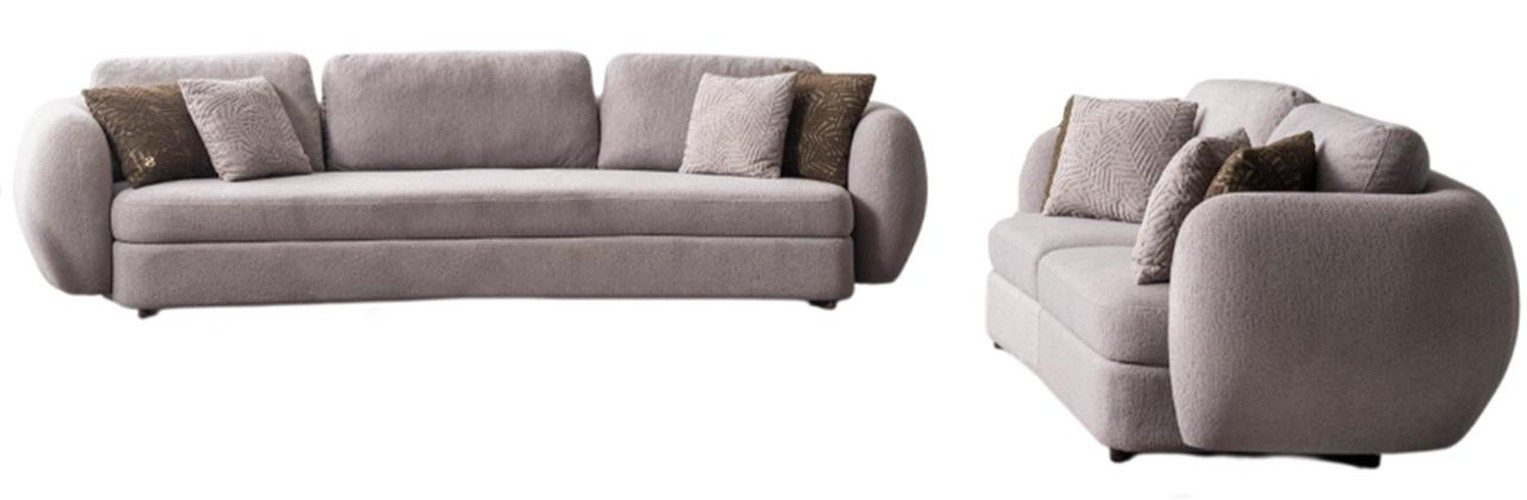 Xlmoebel Polstergarnitur Graues modernes Designer-Sofa-Set, 5-Sitzer Viersitzer, (2-tlg), Made in Europa