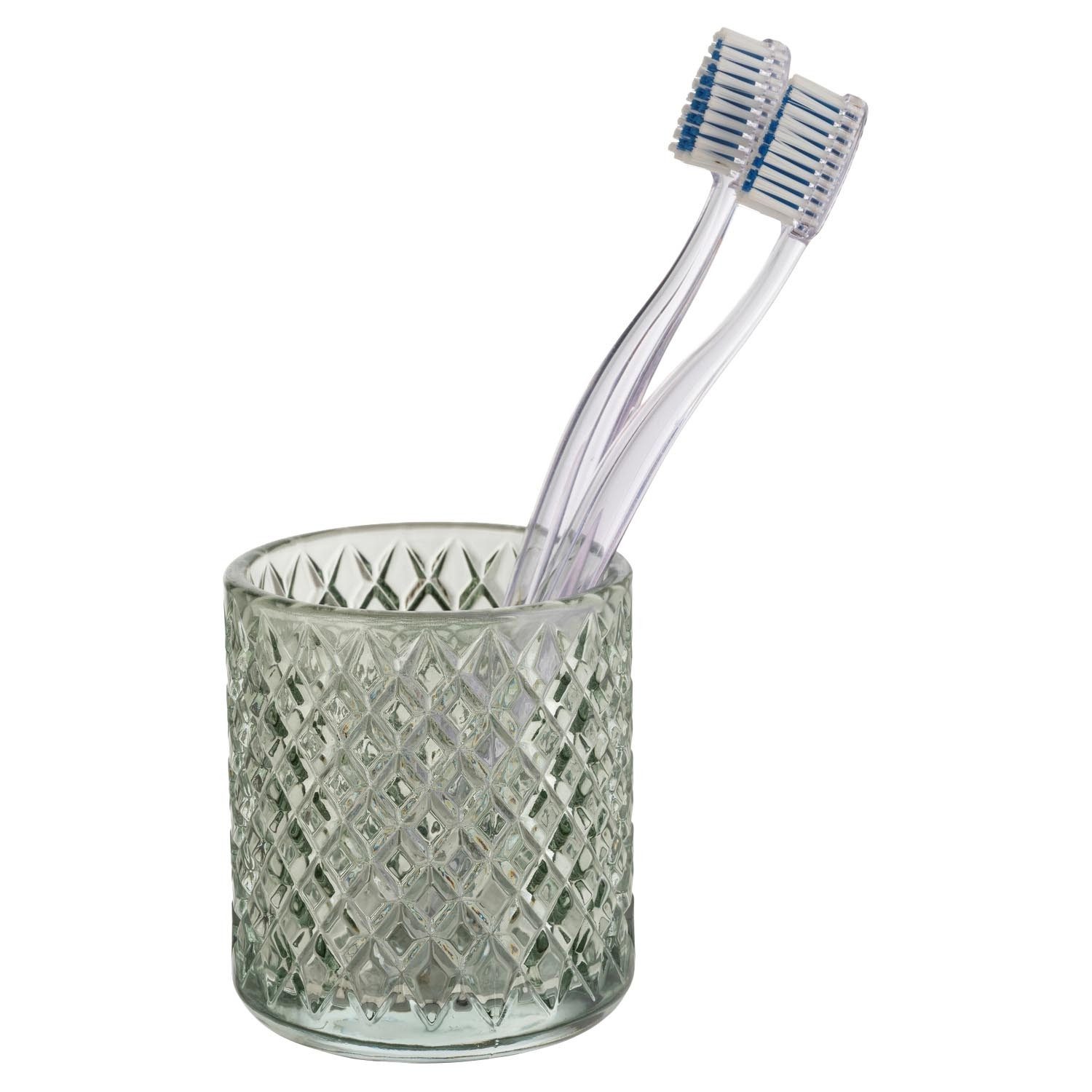 WENKO Zahnputzbecher ATESSA, Ø 7,5 cm, H 10 cm, Grün, Glas, (1-St) günstig online kaufen