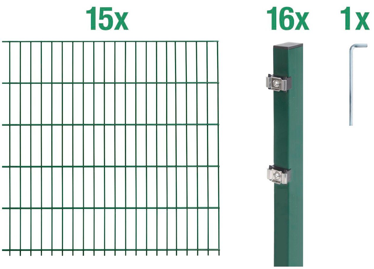 Alberts Doppelstabmattenzaun Grundset, (Set), Höhe: 80-160 günstig online kaufen
