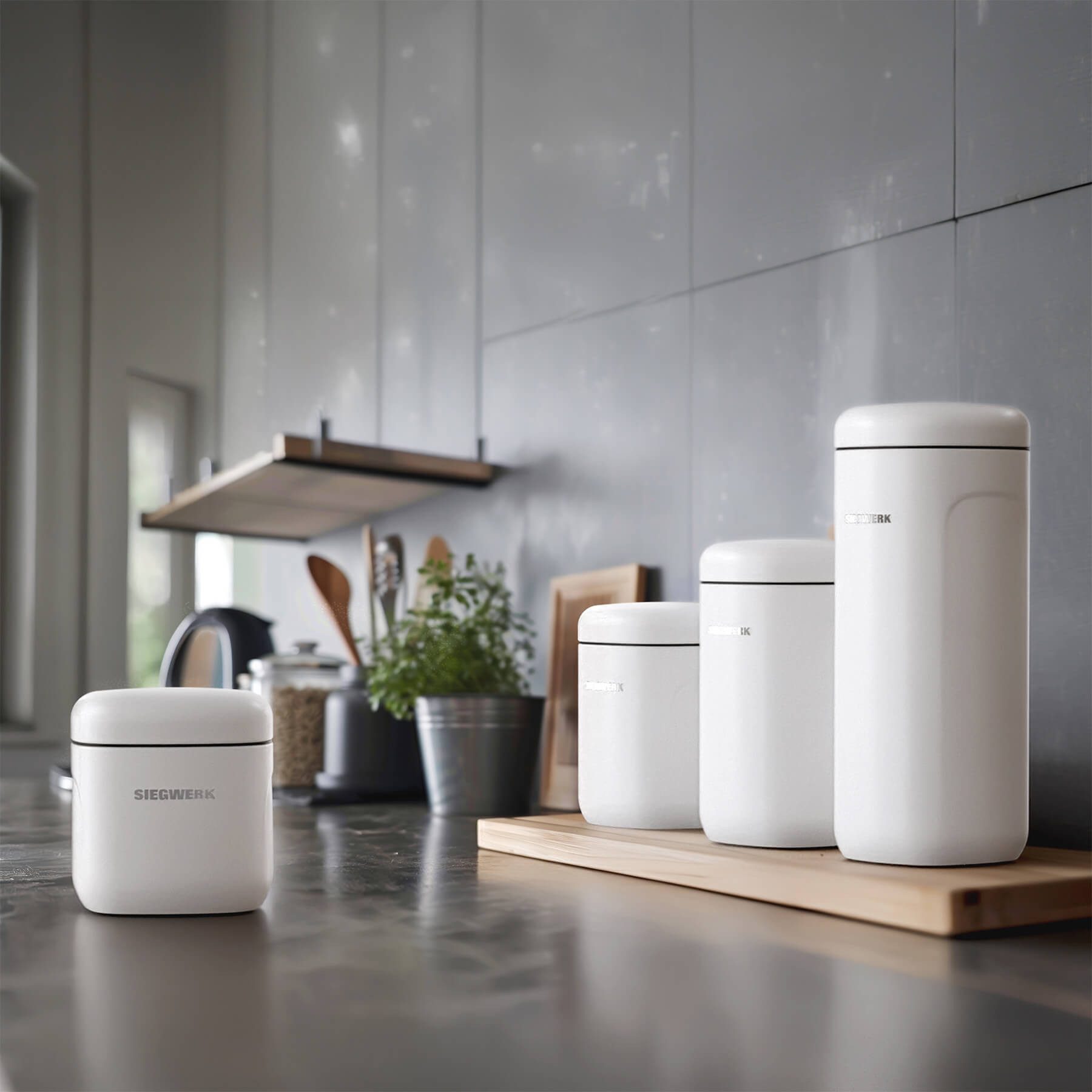 SIEGWERK Vorratsdose SIEGWERK - CUBO XL 2,55l aus Metall kombinierbar, Stahlblech pulverbeschichtet