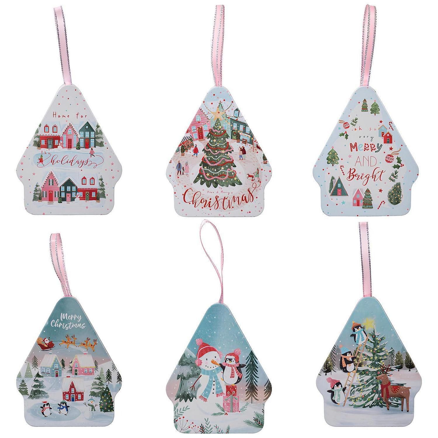 LuxusKollektion Keksdose 6x Weihnachtsdose Blech Keksdose, Metall
