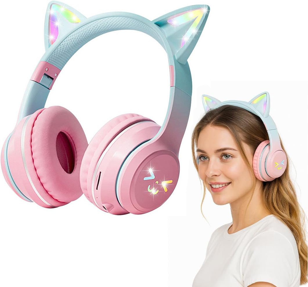 SWGOTA Over-Ear Kopfhörer BT 5.1 mit RGB, HiFi Klang, faltbar, ANC Over-Ear-Kopfhörer (Bluetooth Reise-Kopfhörer: 60 dB Rauschunterdrückung, verstellbar)
