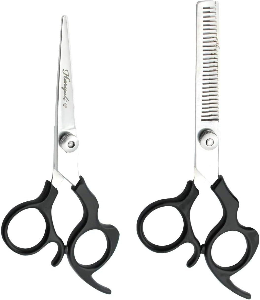 Haryali London Haarschere Friseur-Friseurschere und Friseur-Effilierschere-Set 15.2 cm, (2 in 1, 2-tlg., 1x Schneideschere, 1x Effilierschere), Professionelles Friseurscheren-Set
