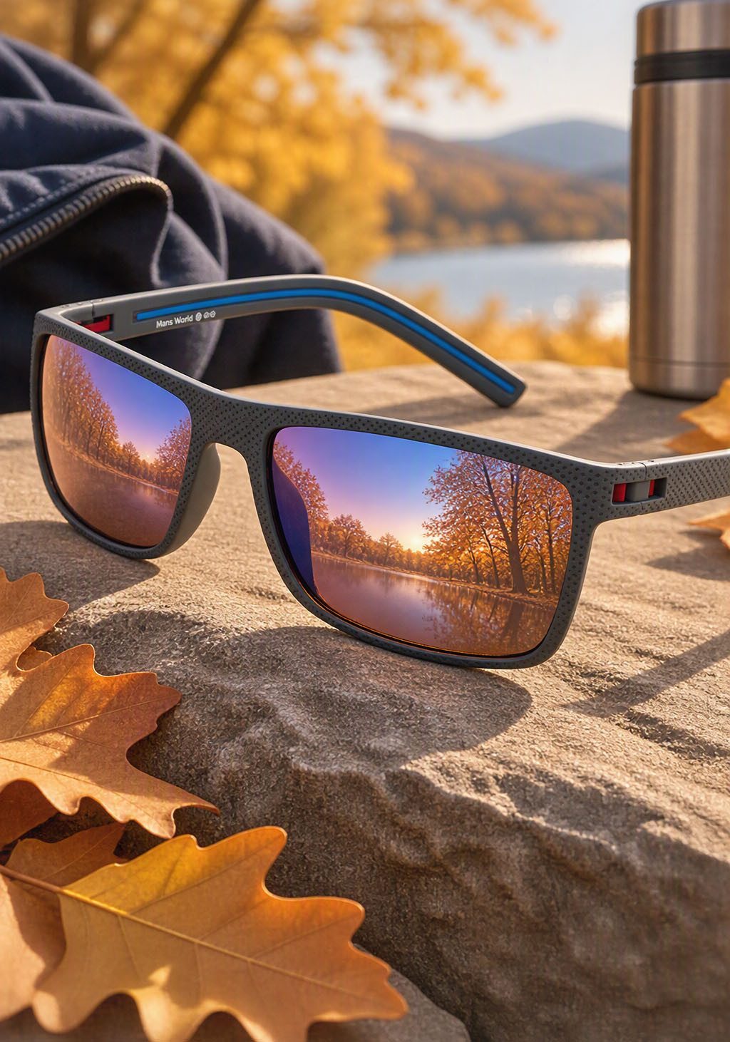 Man's World Sonnenbrille sportlich-modischer Stil, trapezförmige Vollrandfassung – Bild 2 von 5