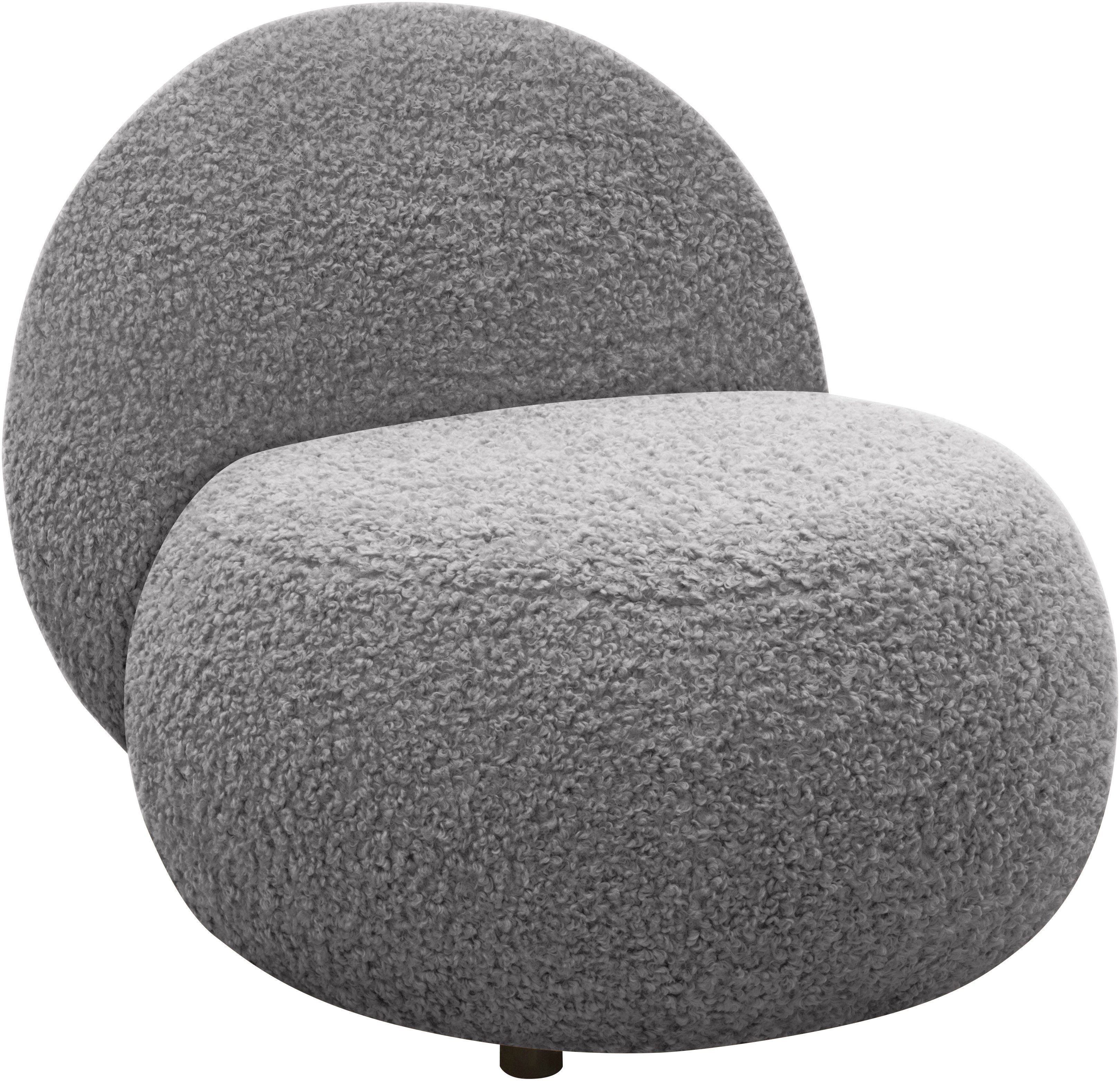 Home affaire Sessel Mithras II Cocktailsessel, organische Formensprache, Solitär Sessel, Bouclé oder Fellimitat; Lieferzeit nur ca. 2 Wochen