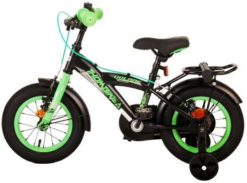 TPFSports Kinderfahrrad Volare Thombike 12 Zoll mit 2x Handbremse, 1 Gang, (Jungs Fahrrad - Rutschfeste Sicherheitsgriffe), Kinder Fahrrad 12 Zoll mit Stützrädern und Klingeln - Schwarz