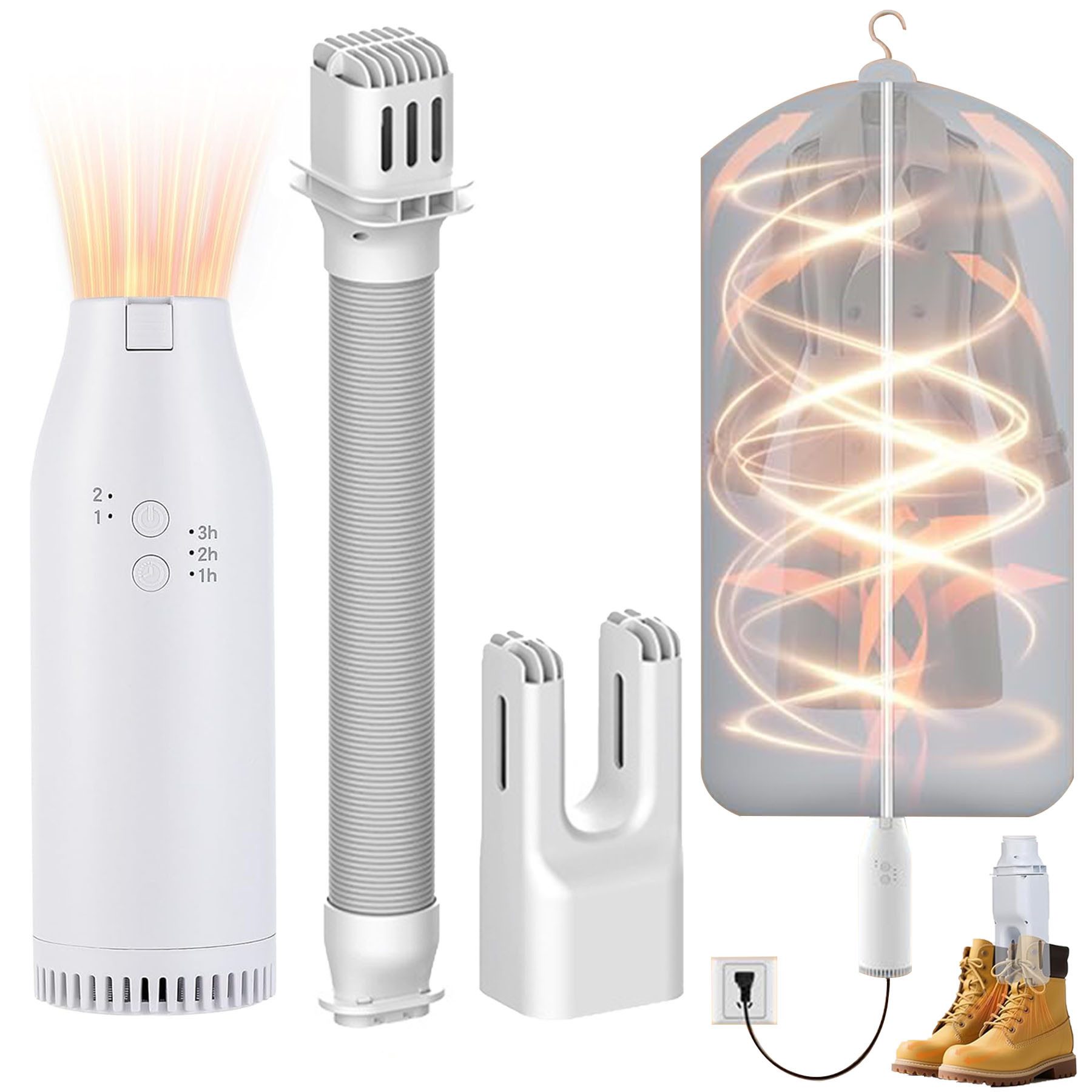 Senmudi Heizkörper-Wäschetrockner Mini Trockner 360-Grad-Zyklustrocknung trockner Mini Warmlufttrockner, Beseitigt Bakterien & Hausstaubmilben mit 60 °C warmer Luft & UV-Licht