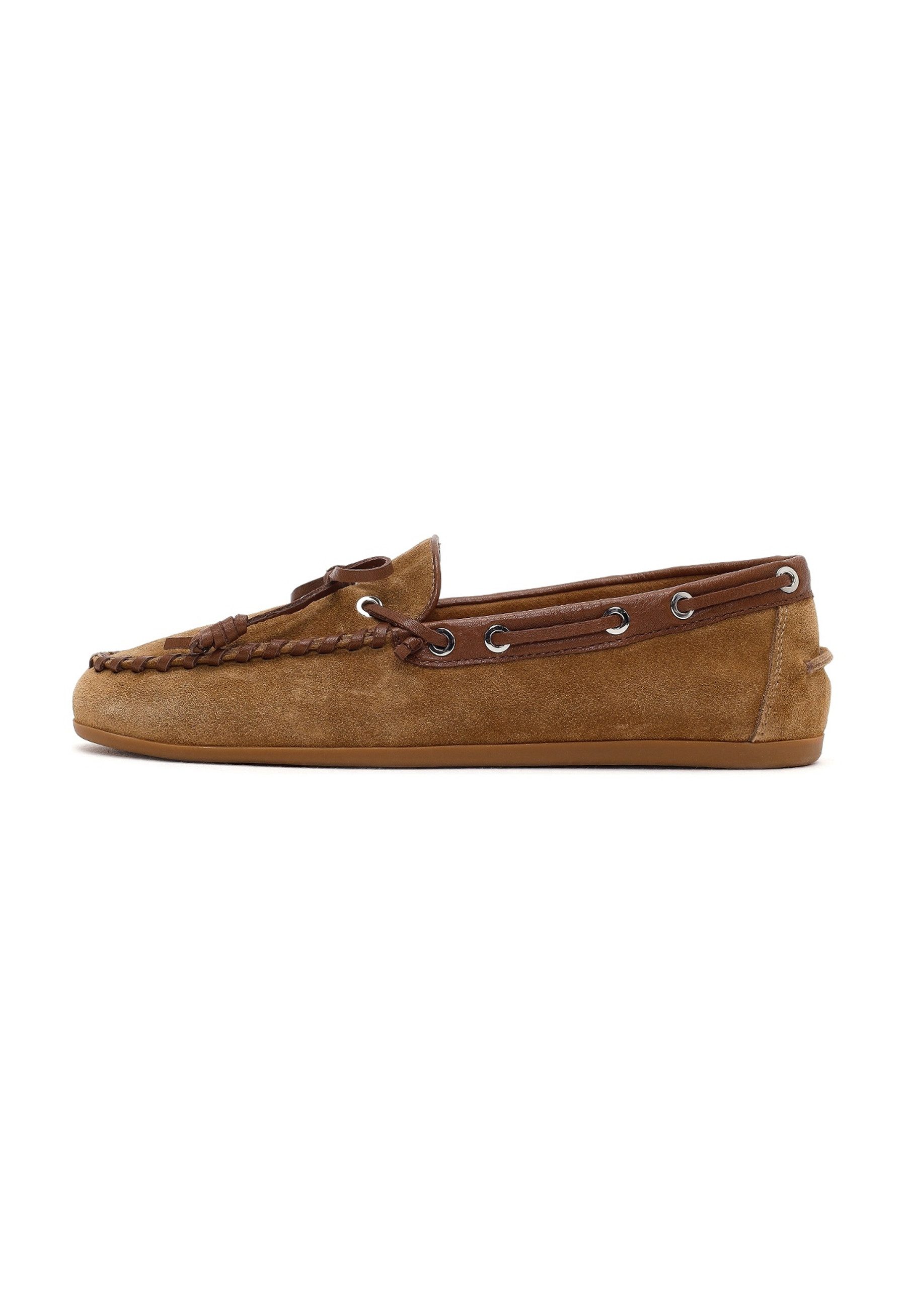 Derimod Loafer aus Veloursleder Loafer Echtes Wildleder, Lederinnenfutter, TPU-Sohle, Slip-On, Mokassin-Naht
