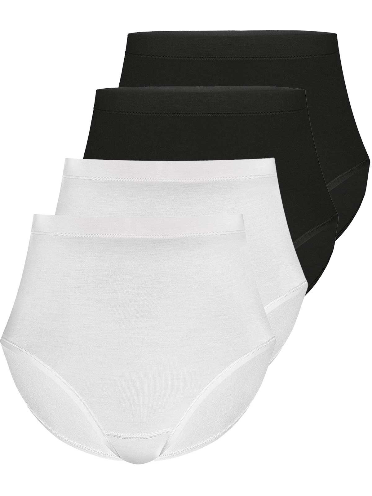 Sassa Taillenslip 4er Sparpack Slip Maxi LOVELY SKIN (Spar-Set, 4-St) Zwickel 2xblack 2xwhite