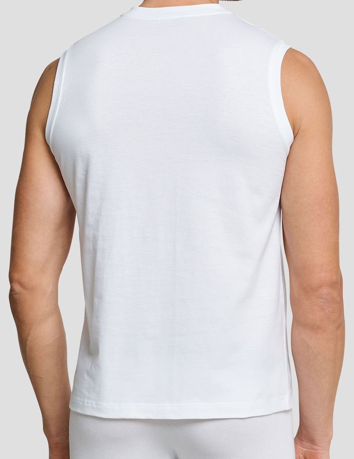 Schiesser Unterhemd Essentials (Mehrpack, im 4er Weiß Muskelshirt Pack ärmellos, 4-St)