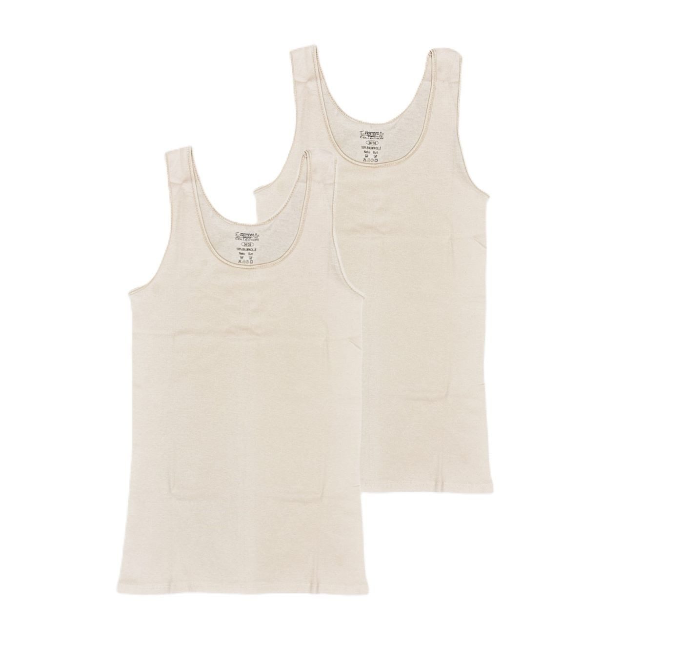 Toker Collection® Unterhemd Damen Achselhemd mit Satinkante 2 Stück (Packung, 2er-Pack) aus reiner Baumwolle