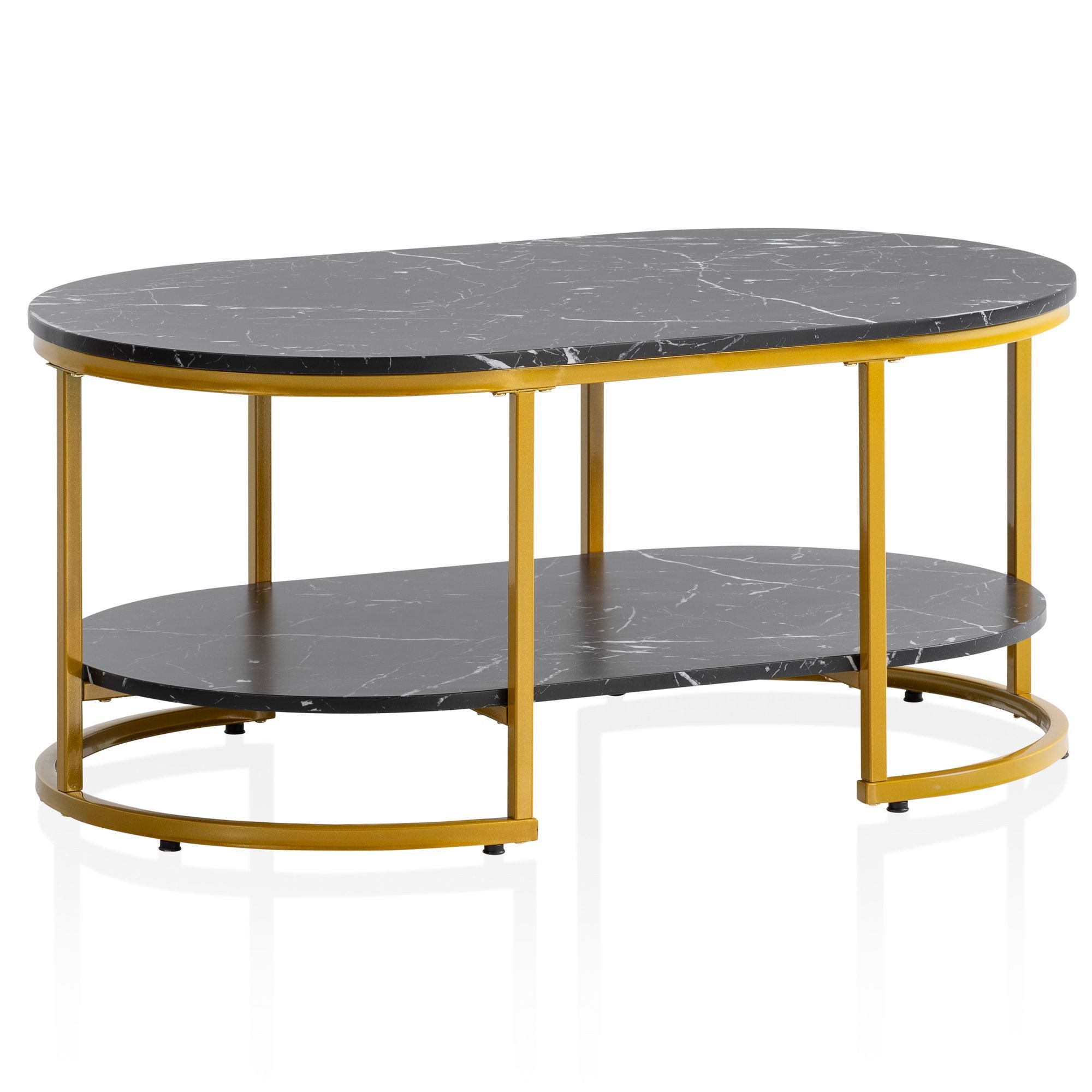 FINEBUY Couchtisch FB59210 (100x60x45cm, Sofatisch Marmor günstig online kaufen