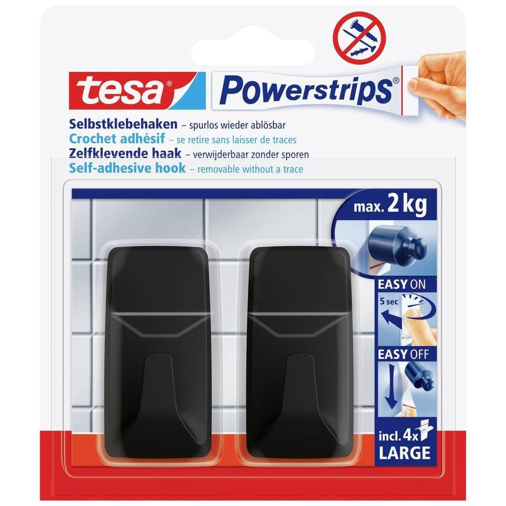 tesa Klebeband Powerstrips Klebehaken Large Eckig 58279-00000-20 2 kg