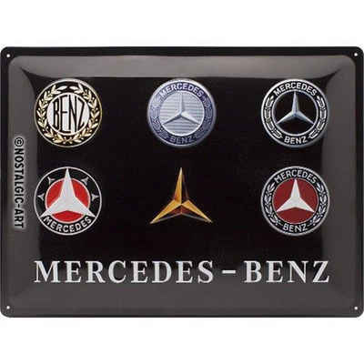 Nostalgic-Art Metallschild Blechschild 30 x 40 cm - Mercedes-Benz - Logo Evolution