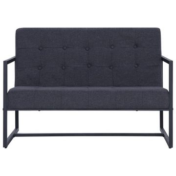 vidaXL Sofa 2-Sitzer-Sofa mit Armlehnen Dunkelgrau Stahl und Stoff