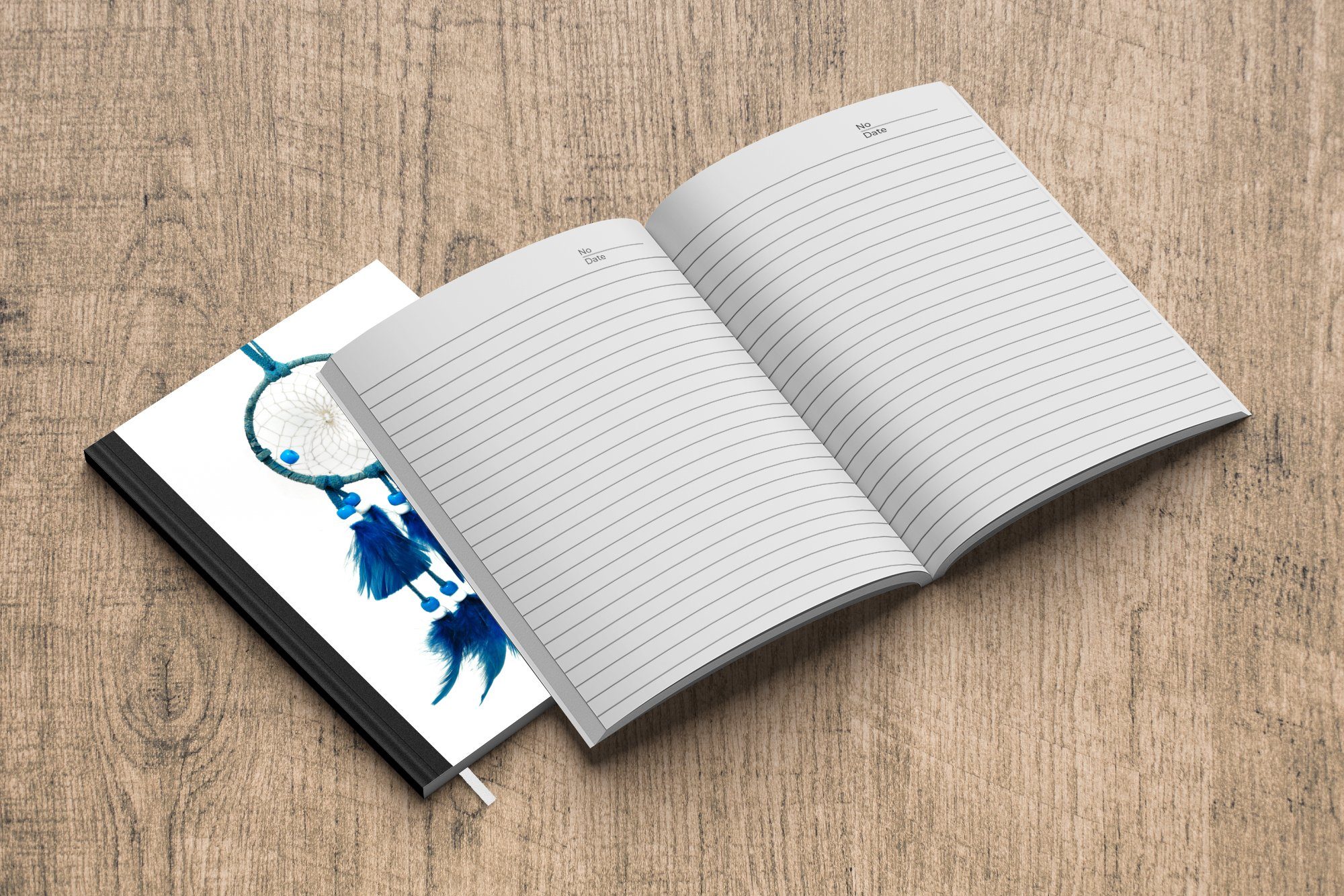 Tagebuch, MuchoWow Traumfänger Notizbuch vor Seiten, Merkzettel, Hintergrund, Notizheft, Ein einem blauer Journal, A5, weißen Haushaltsbuch 98