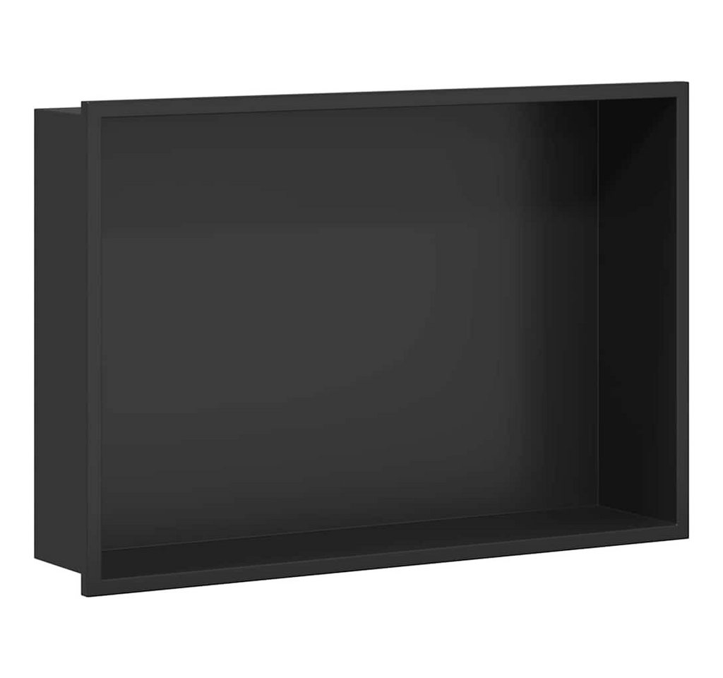 vidaXL Duschwand Duschnische Schwarz 45 x 30 x 9,5 cm Edelstahl, (1 tlg)