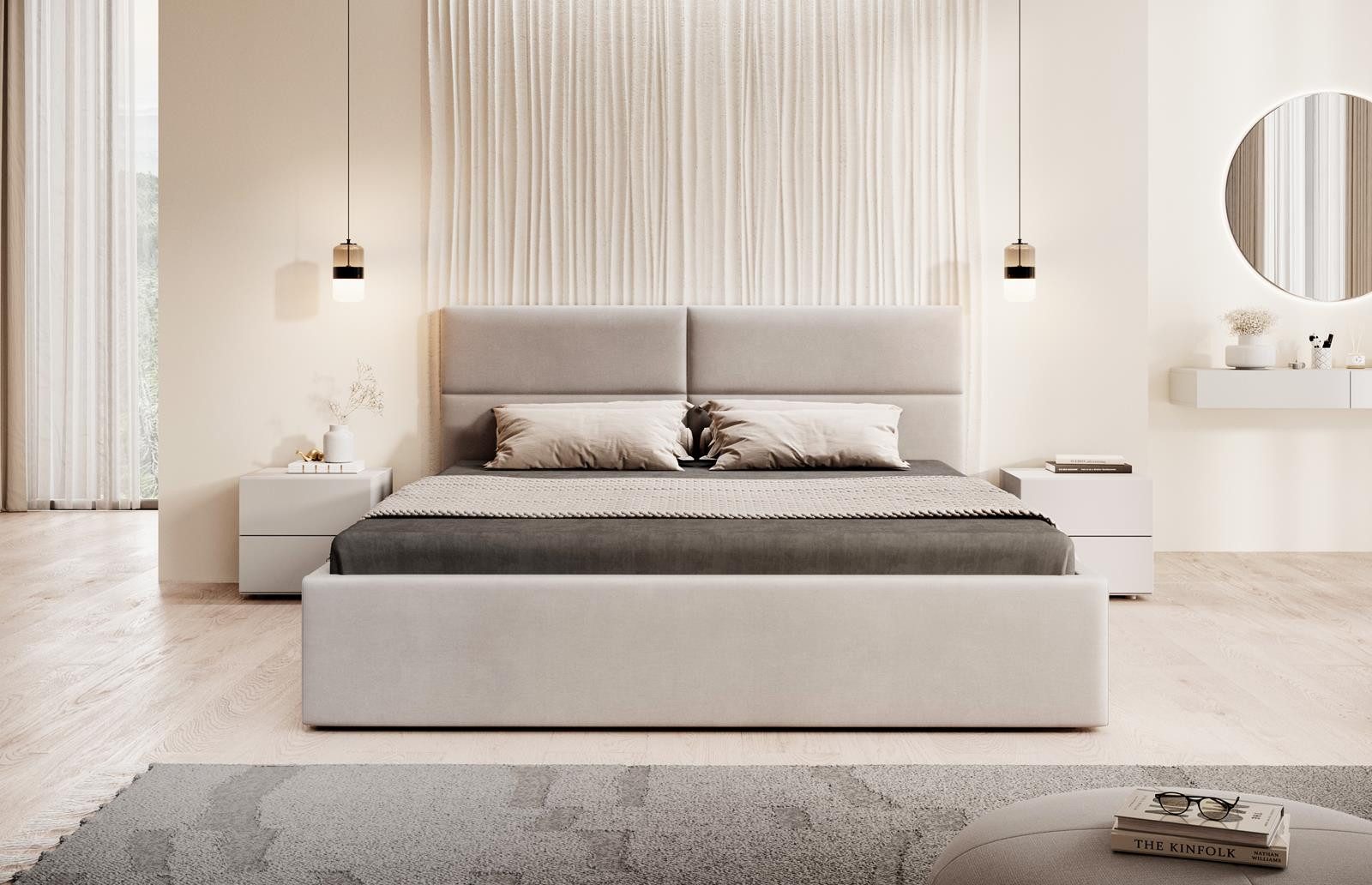 Compleo Polsterbett mit Bettkasten, 90/120/140/160/180 CONFS Modern design