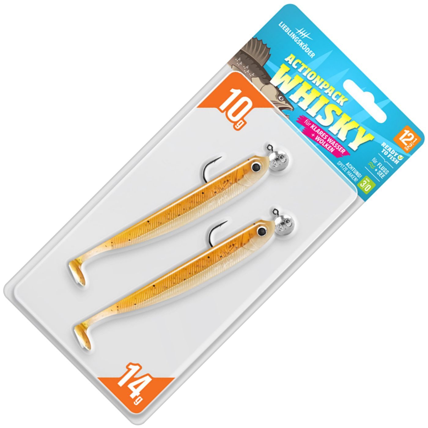 Kunstköder Lieblingsköder Actionpack 12,5cm - 2 Gummifische + 2 Jighaken