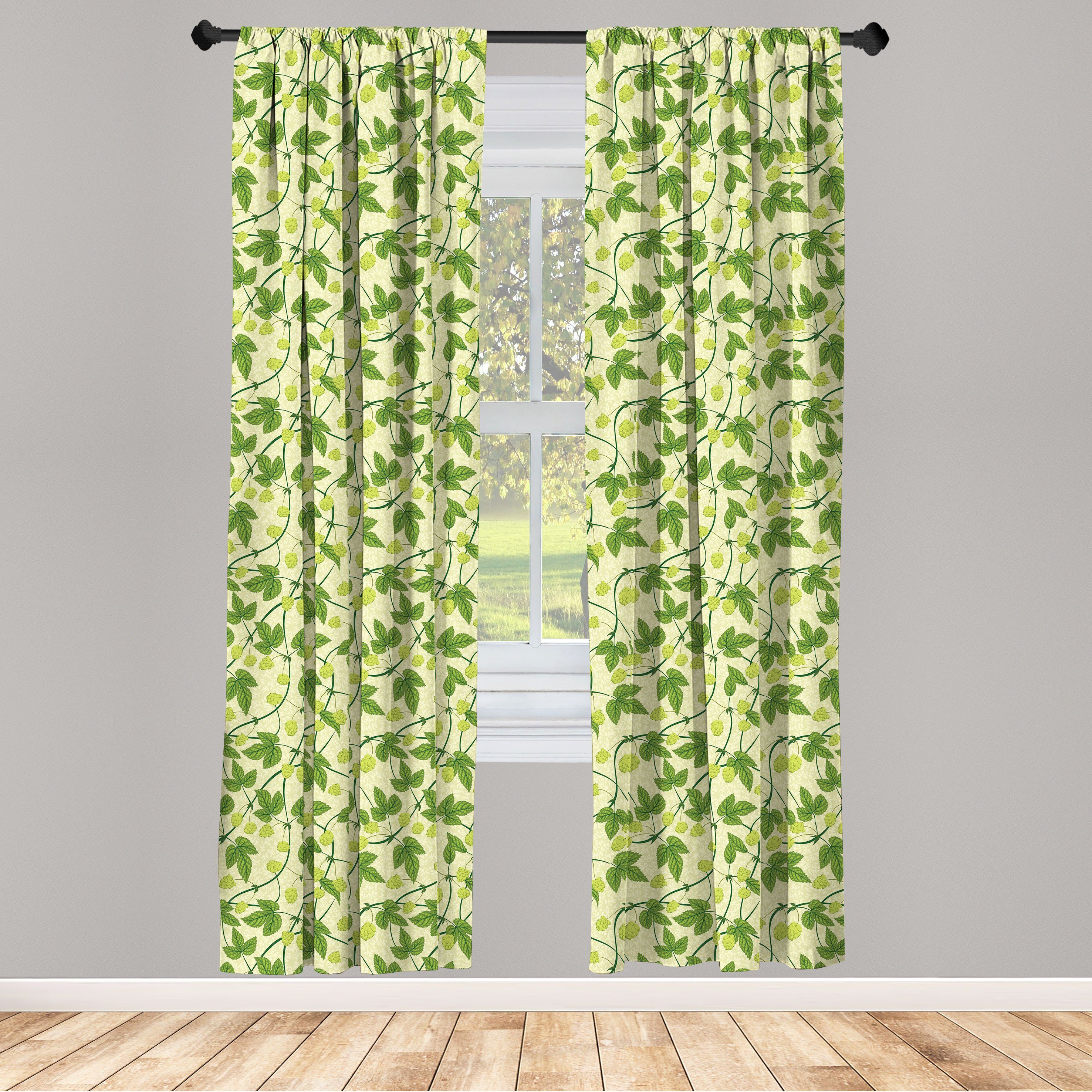Gardine Vorhang für Wohnzimmer Schlafzimmer Dekor, Abakuhaus, Microfaser, Ranke Gesundheit Hopfenpflanze Im Freien