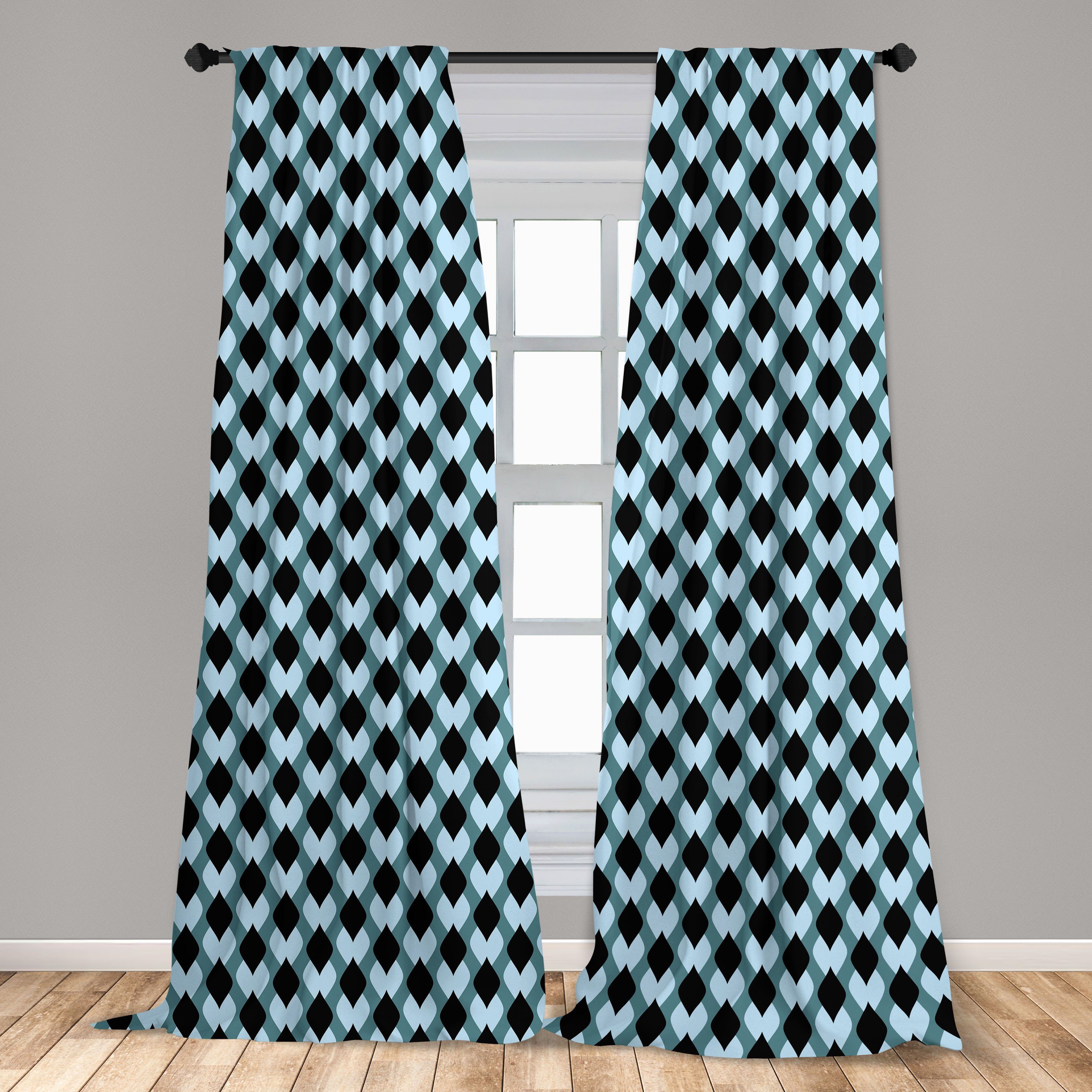 Gardine Vorhang Surreal-Blatt-Muster Schlafzimmer Abakuhaus, für Wohnzimmer Microfaser, Dekor, Geometrisch