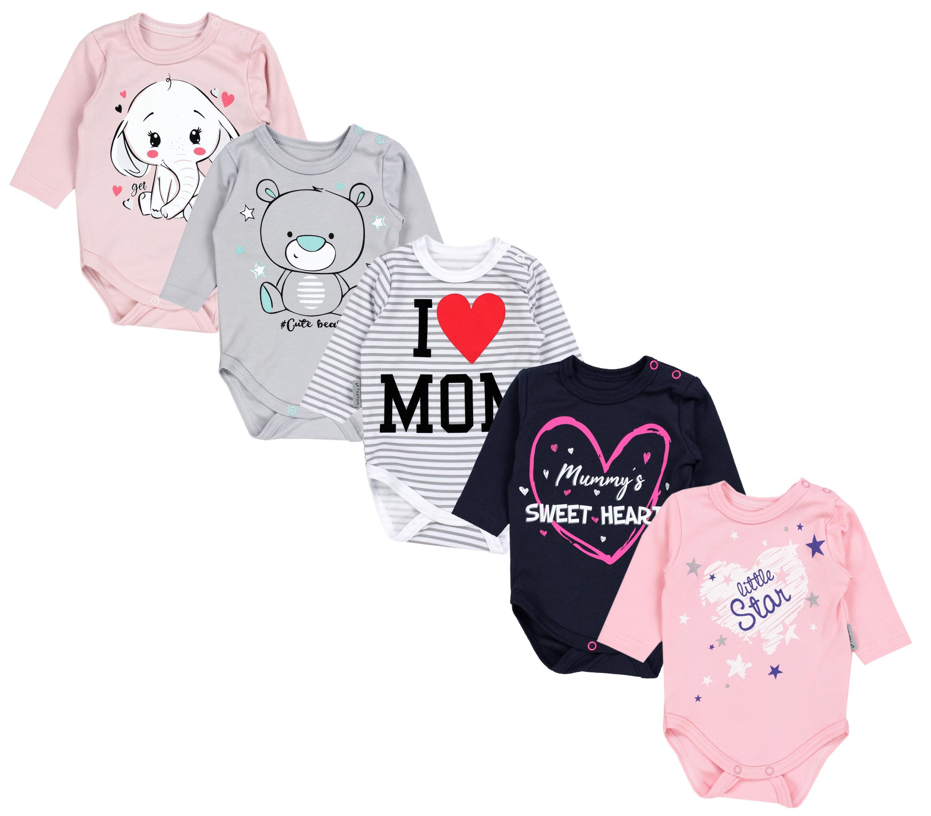 TupTam Langarmbody TupTam Baby Unisex Langarm Body mit Aufdruck Spruch 5er Pack
