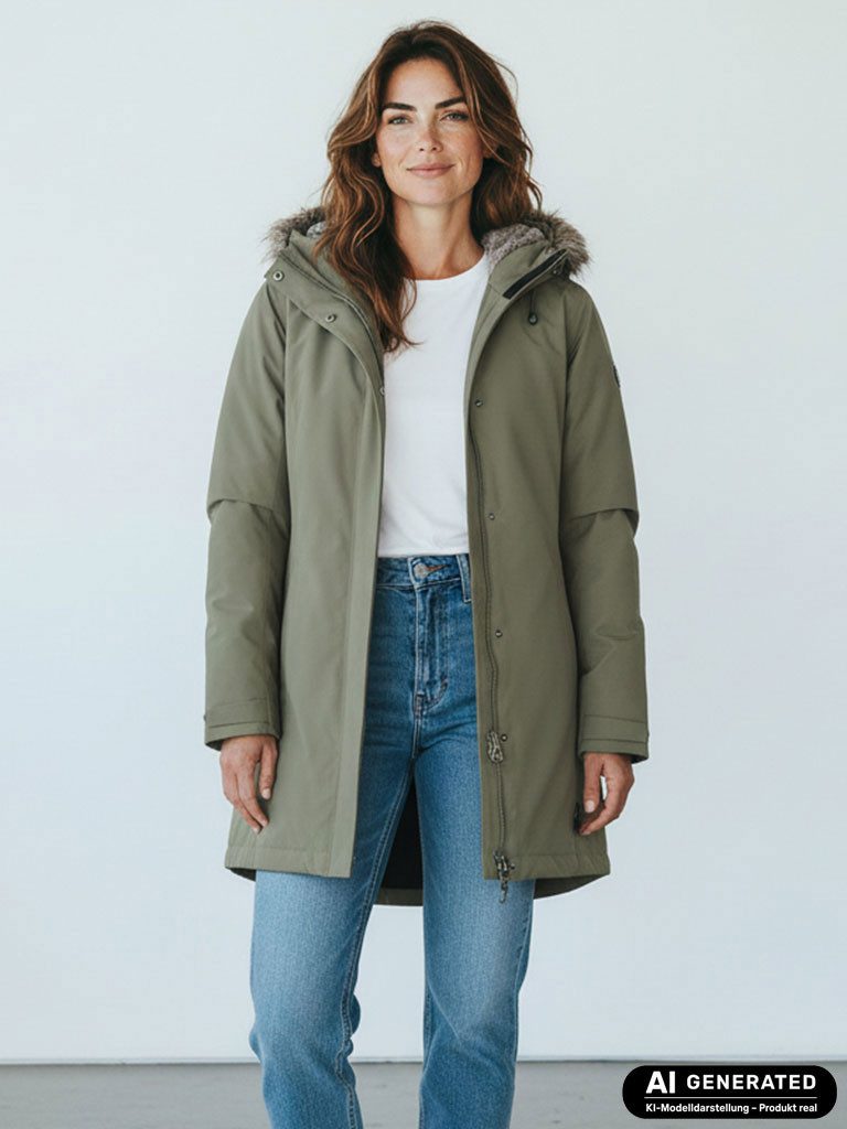 Blue Wave Funktionsjacke Nicola Damen Funktionsparka Nicola mit Fellimitat - wasserdicht & winddicht