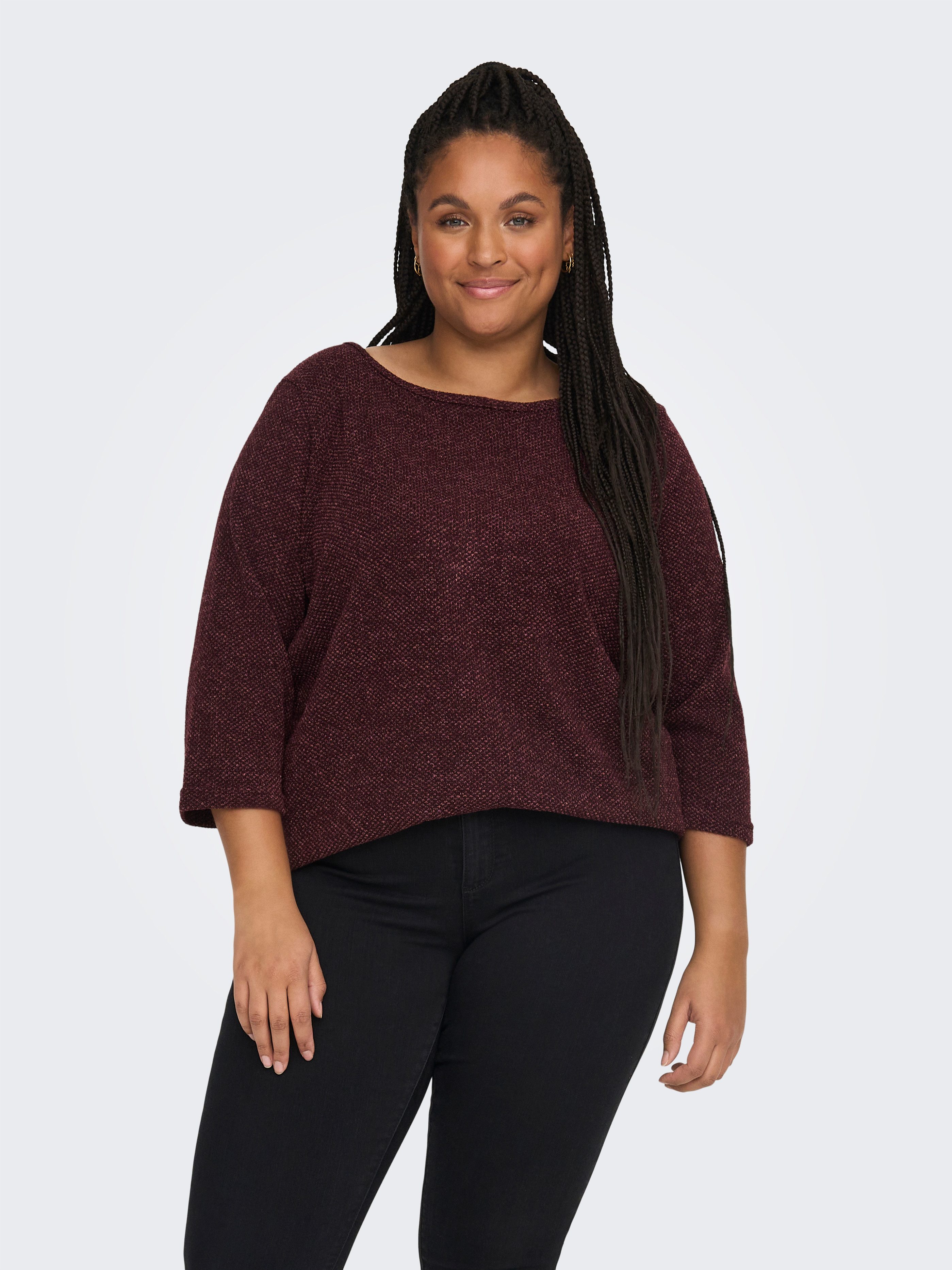 ONLY CARMAKOMA 3/4-Arm-Shirt CARMARTHA 3/4 TOP Kunstfaser, loose fit – Bild 2 von 5