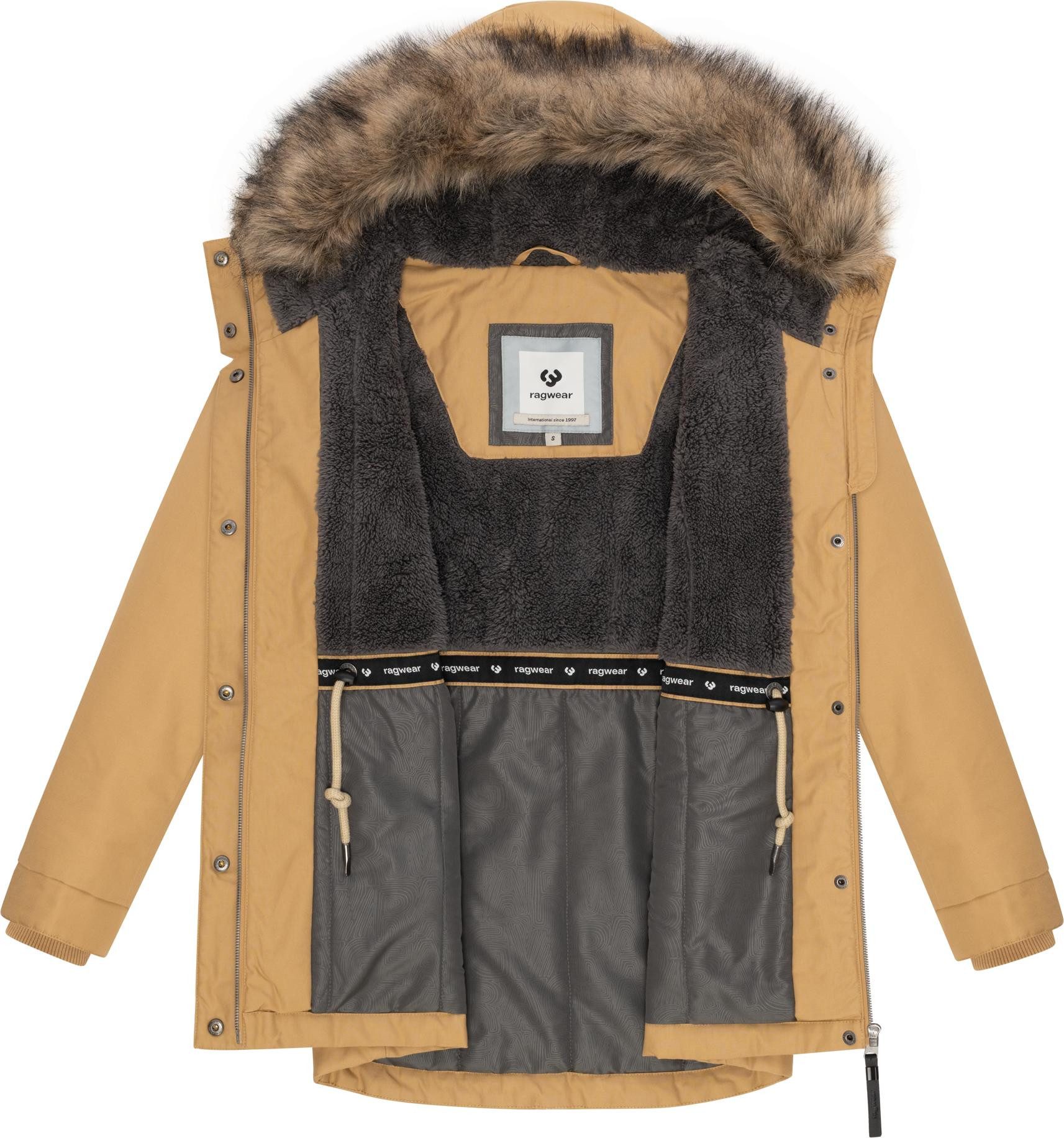 Ragwear Winterjacke Tawny Short YOUMODO Warme Jacke mit großer Kapuze und Kunstfellkragen – Bild 5 von 5